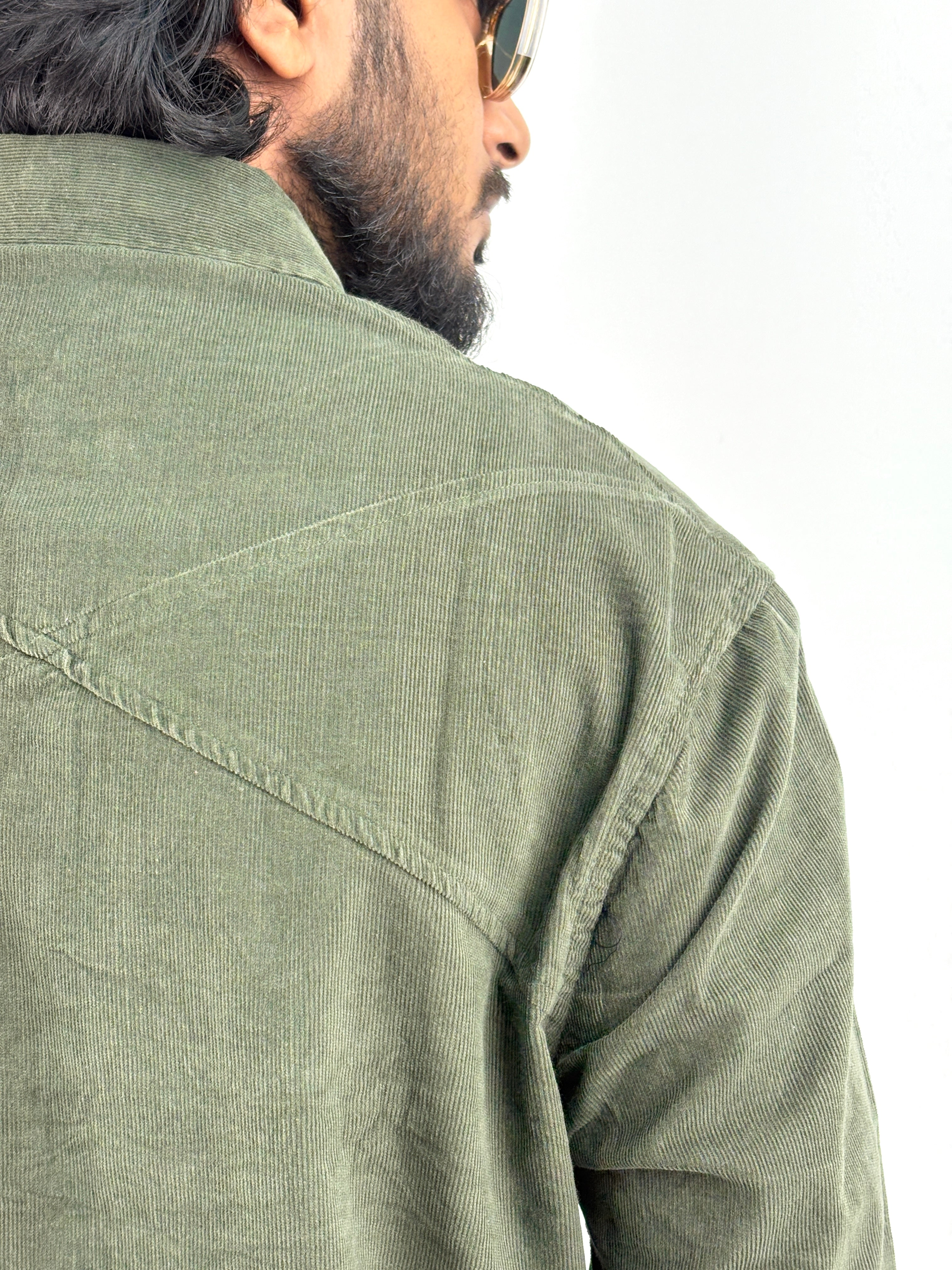 Green Corduroy Oversized Shirt