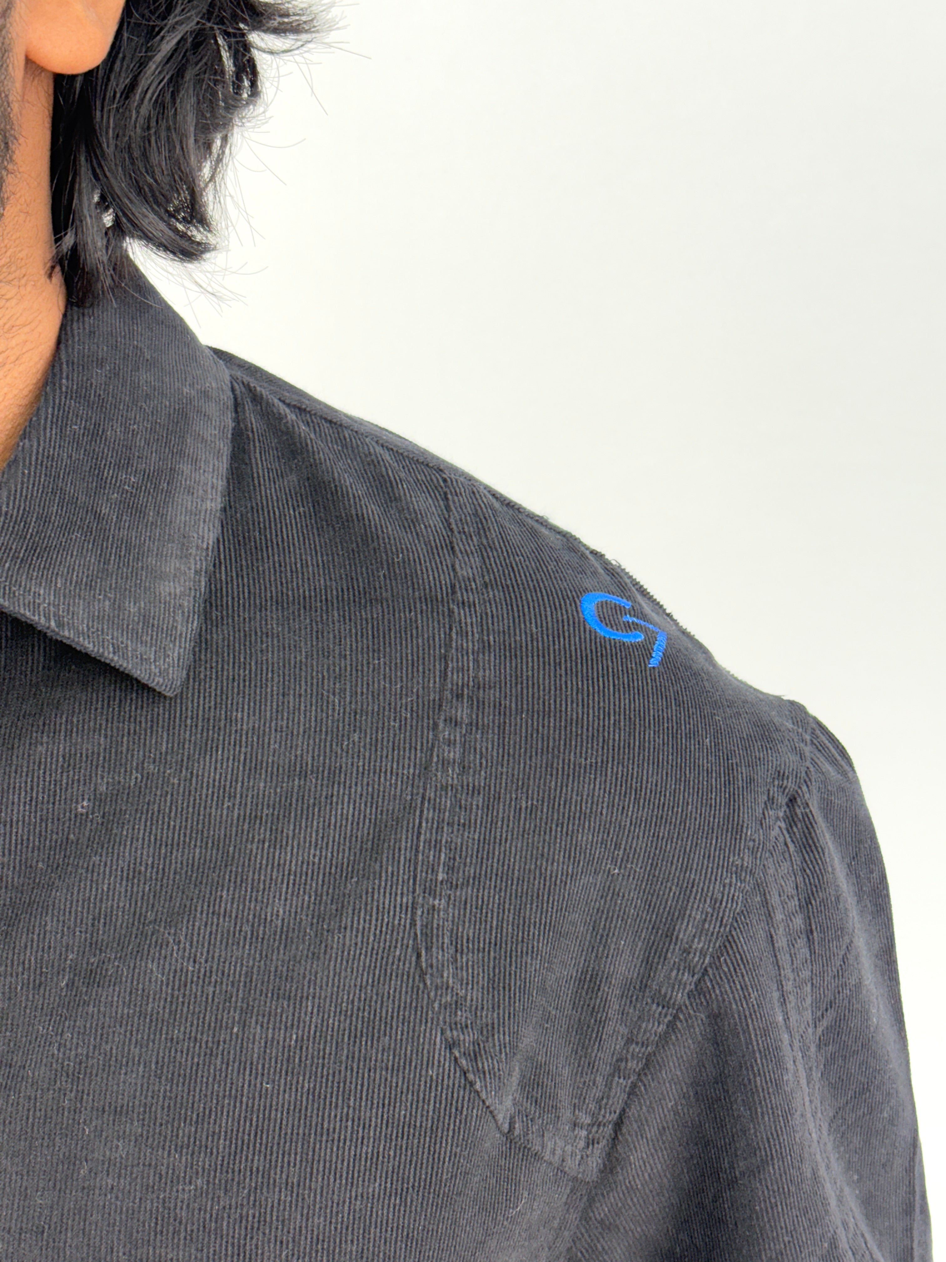 Black Corduroy Oversized Shirt