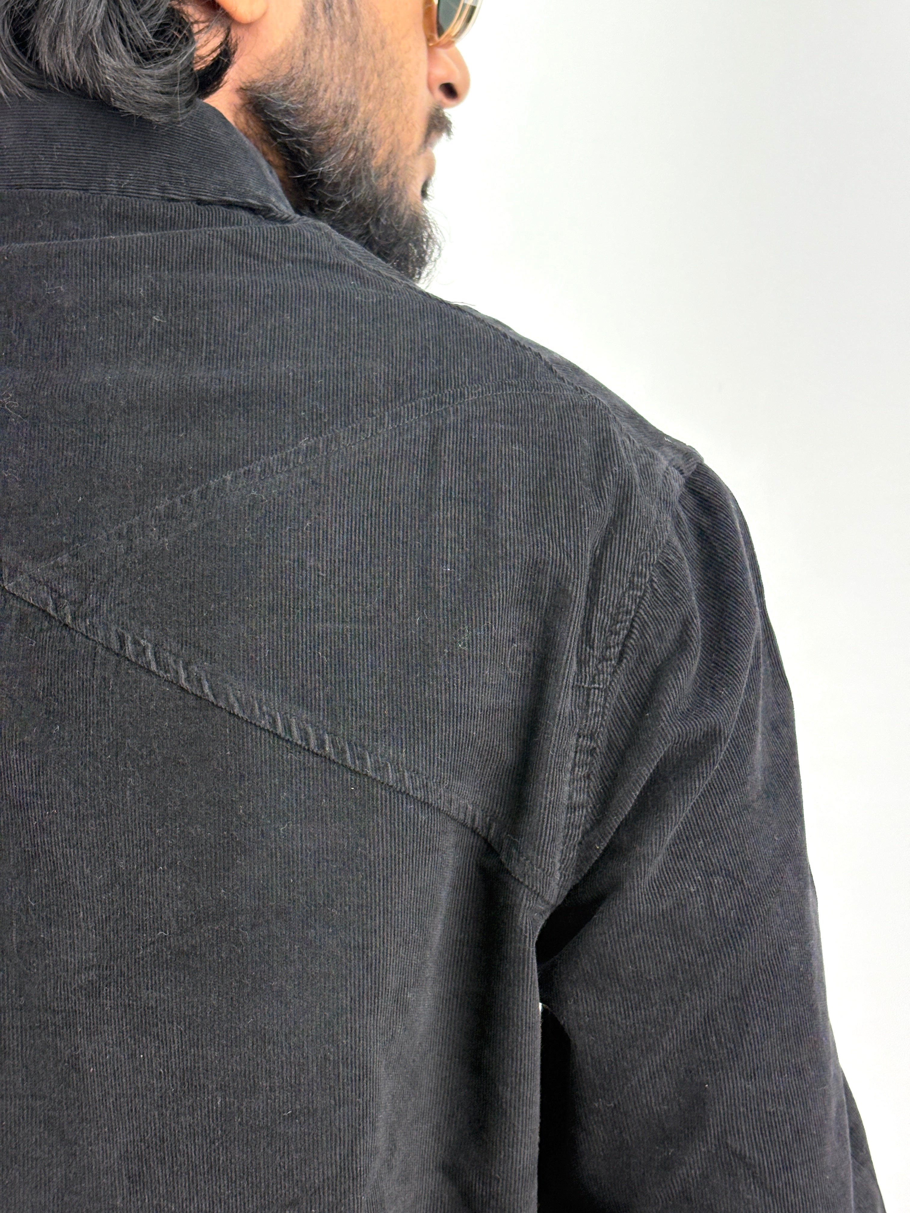 Black Corduroy Oversized Shirt