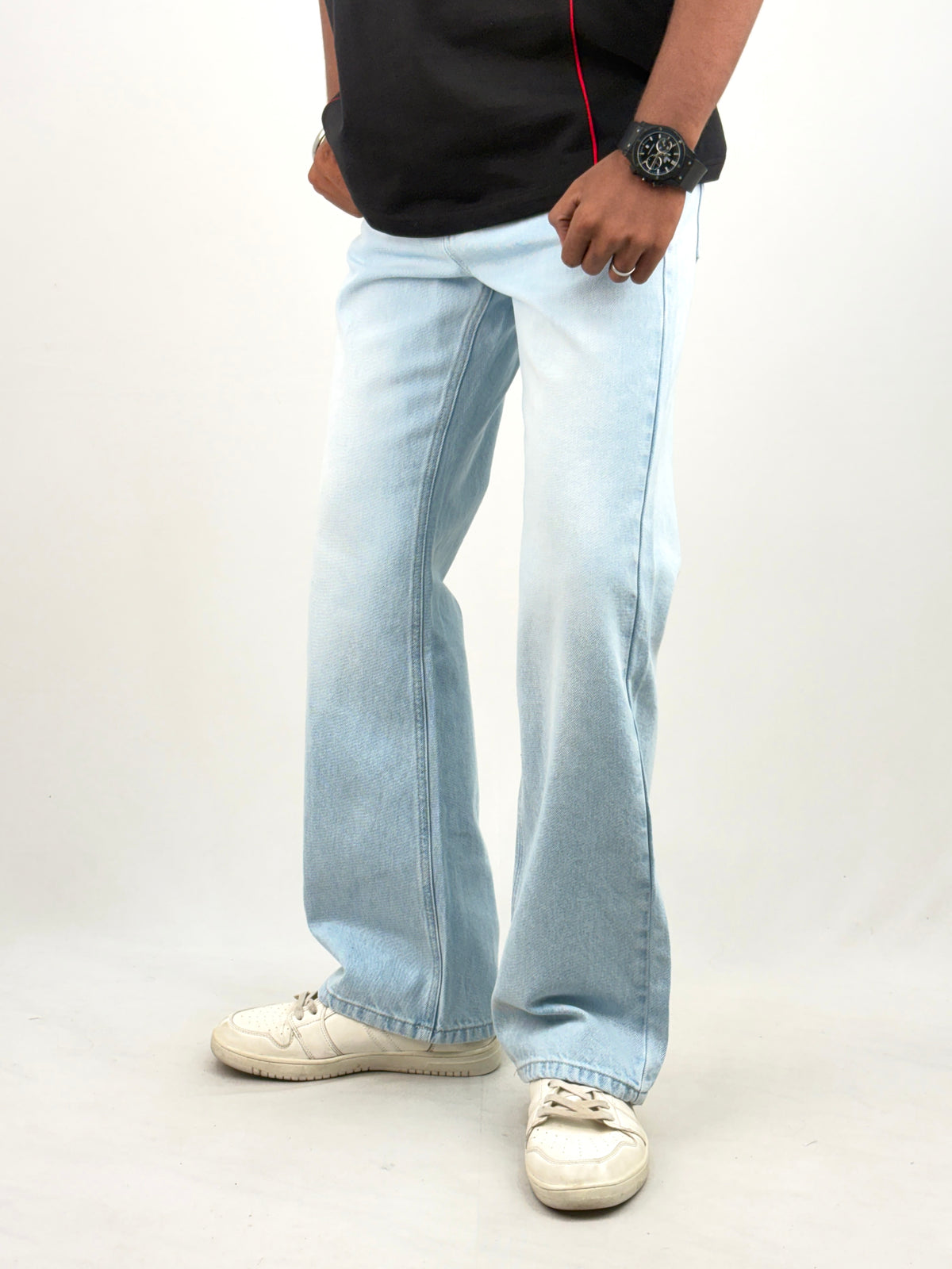 Ice Blue Shade Bootcut Jean 1