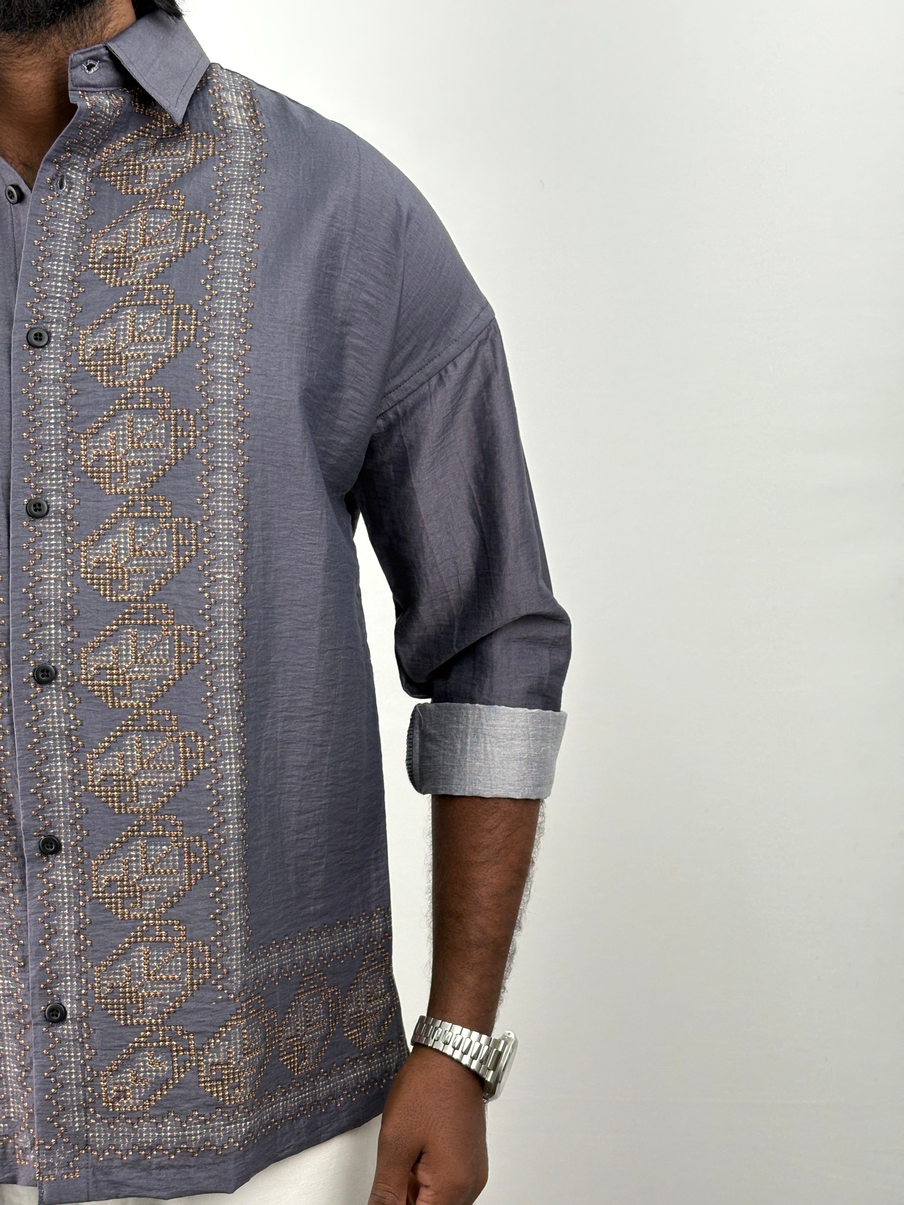 Blue IMP Oversized Printed Shirt