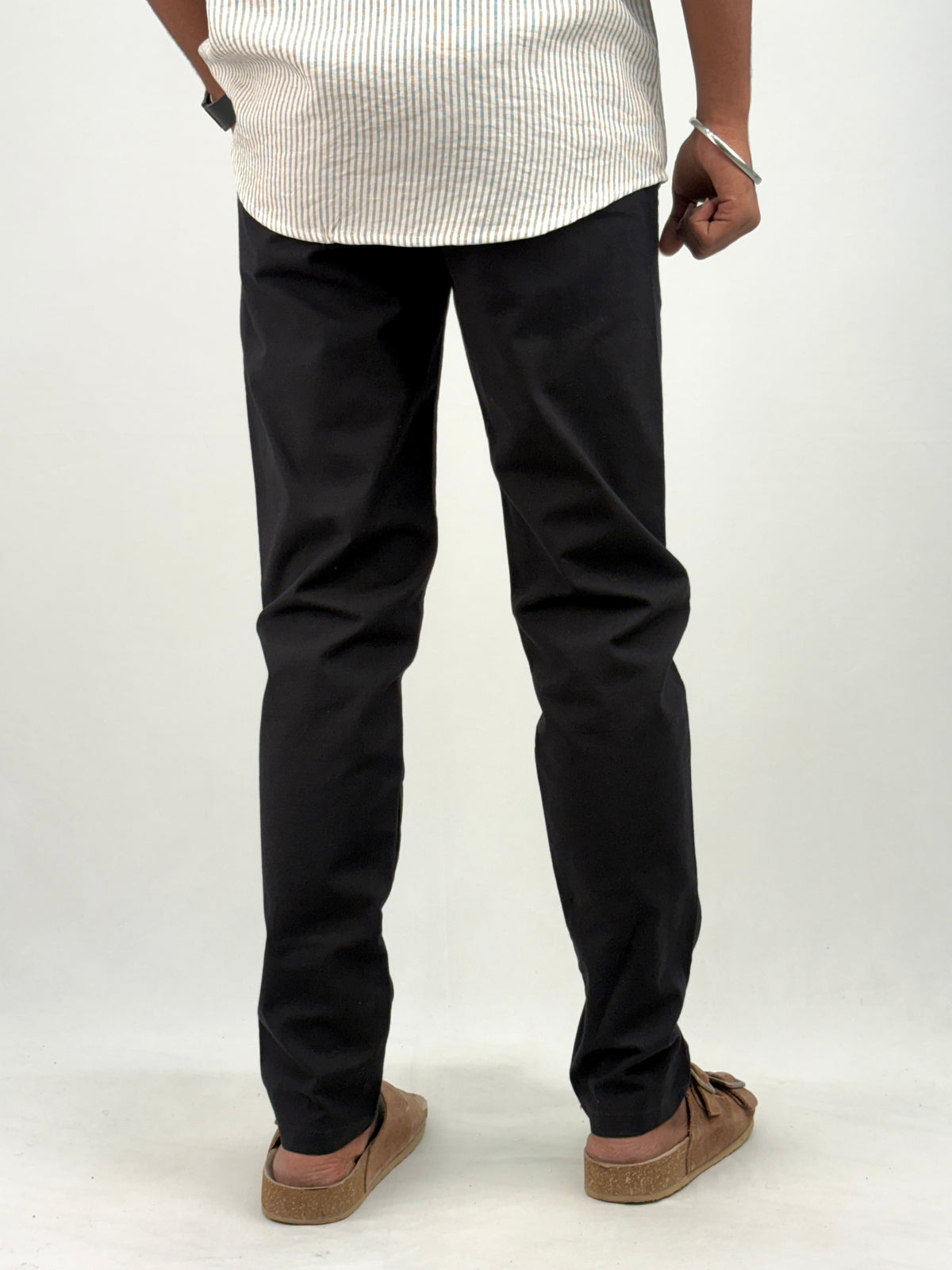 Black Slim Fit Linen Pant 2