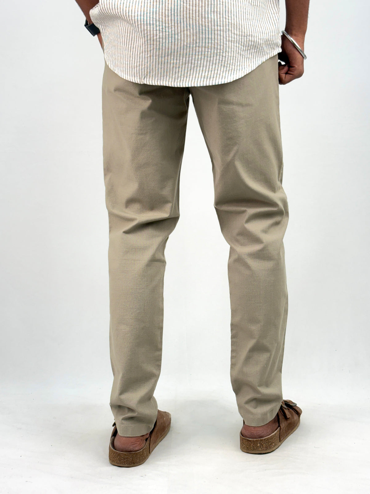 Light Green Slim Fit Linen Pant 2