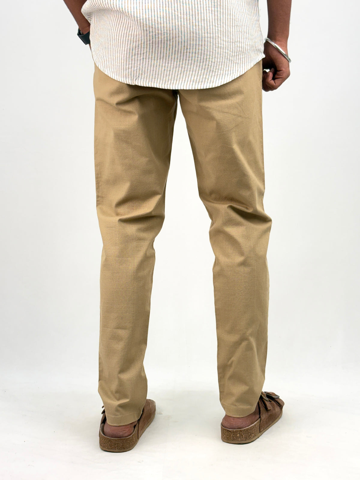 Khaki Slim Fit Linen Pant 2