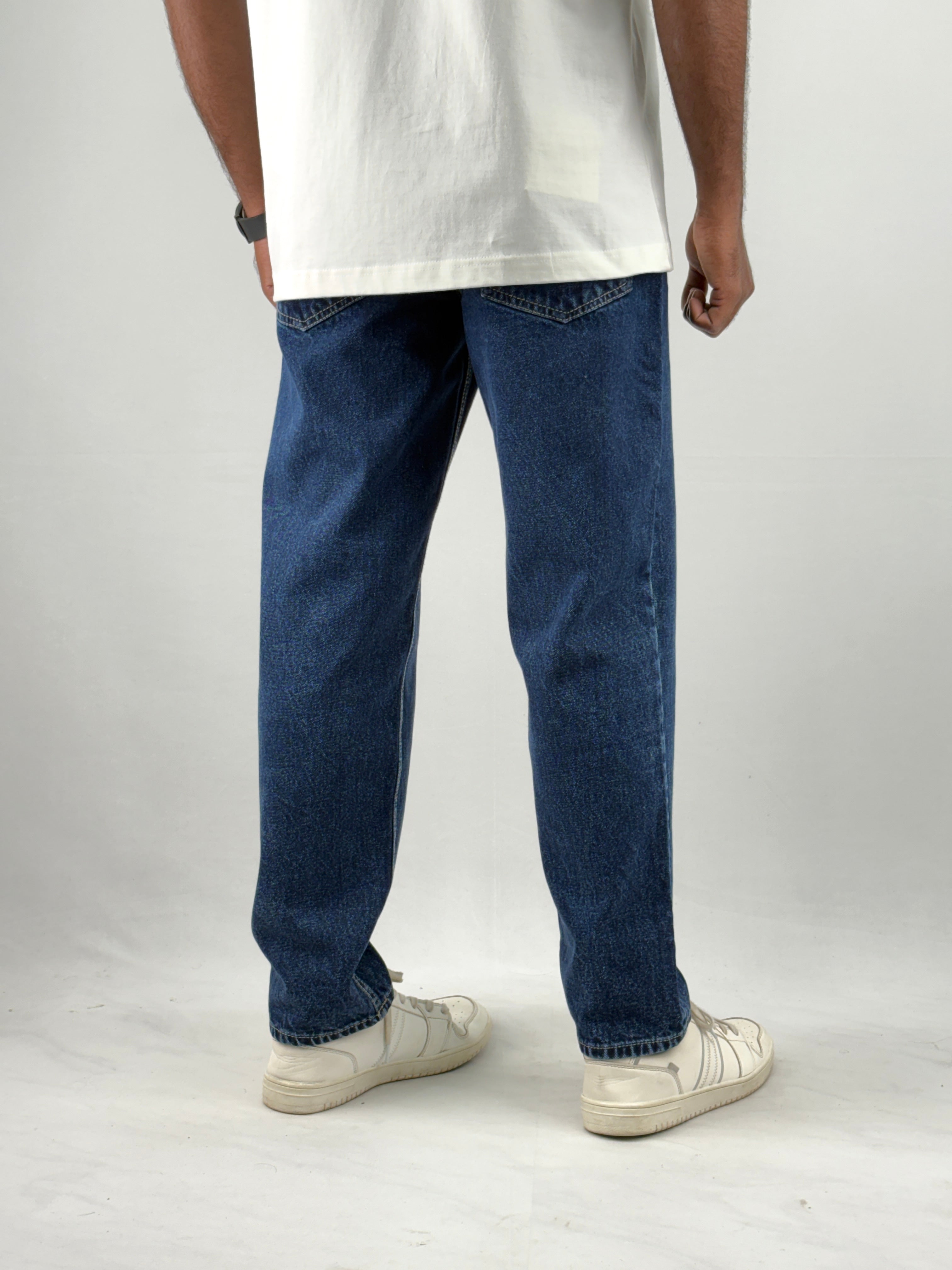 Dark Blue Semi Baggy Jeans