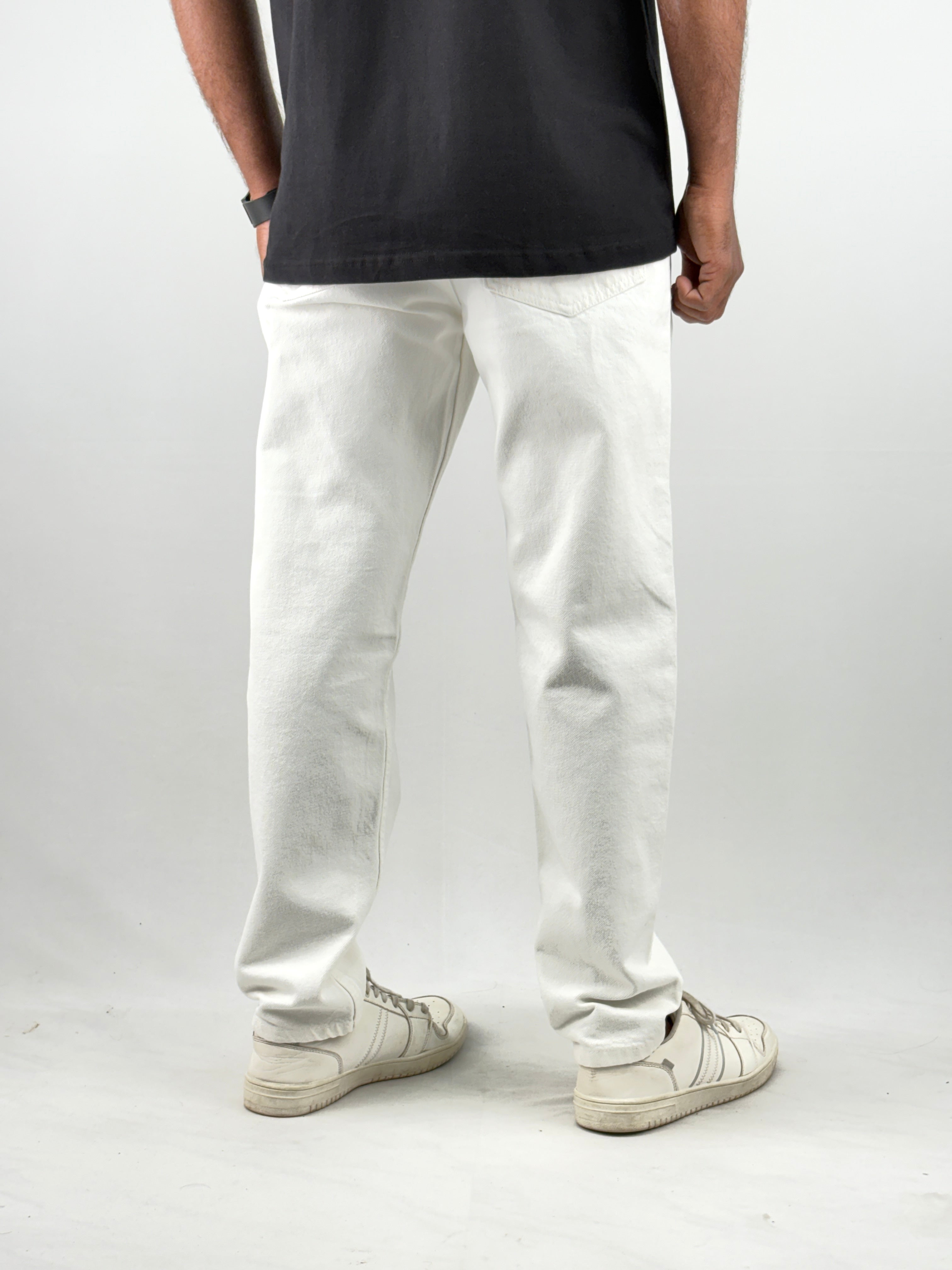 White Semi Baggy Jeans