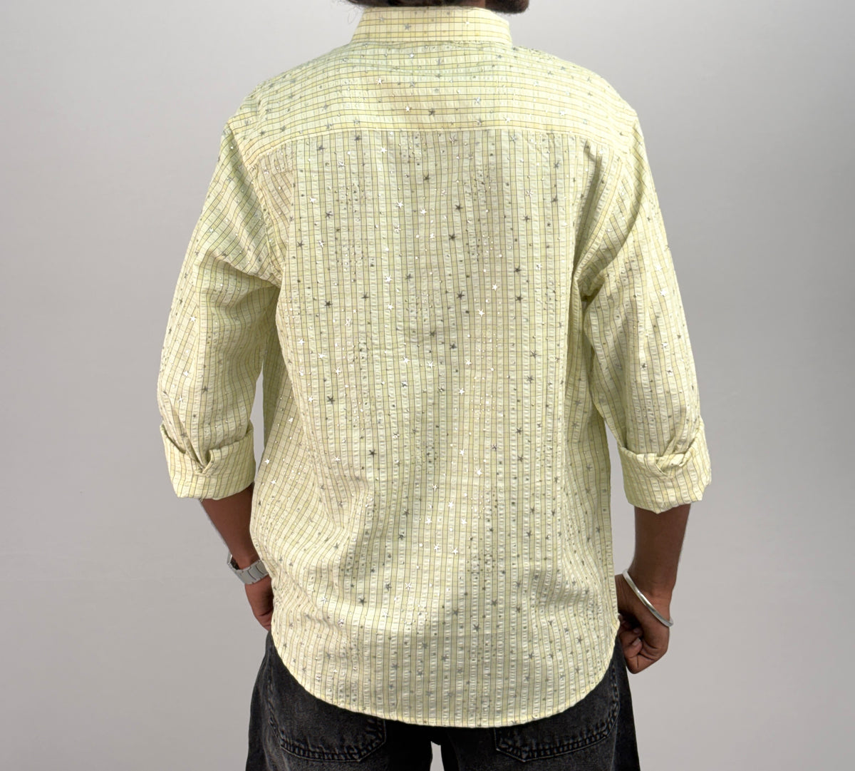 Light Yellow Star Checks Shirt