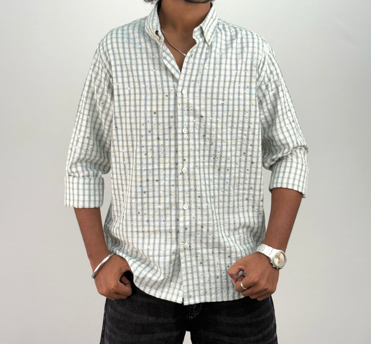 Black Star Checks Shirt
