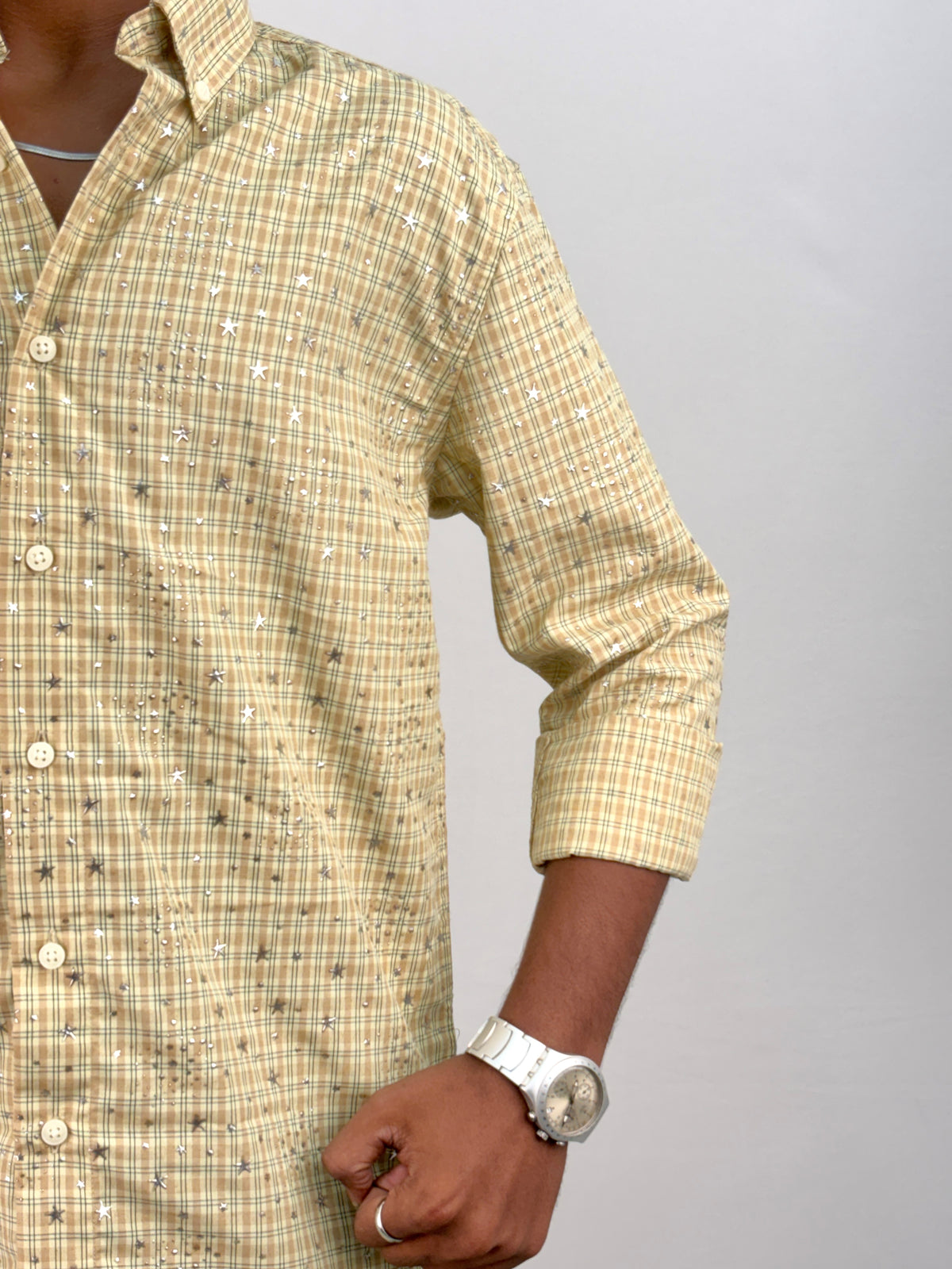 Mustard Star Checks Shirt