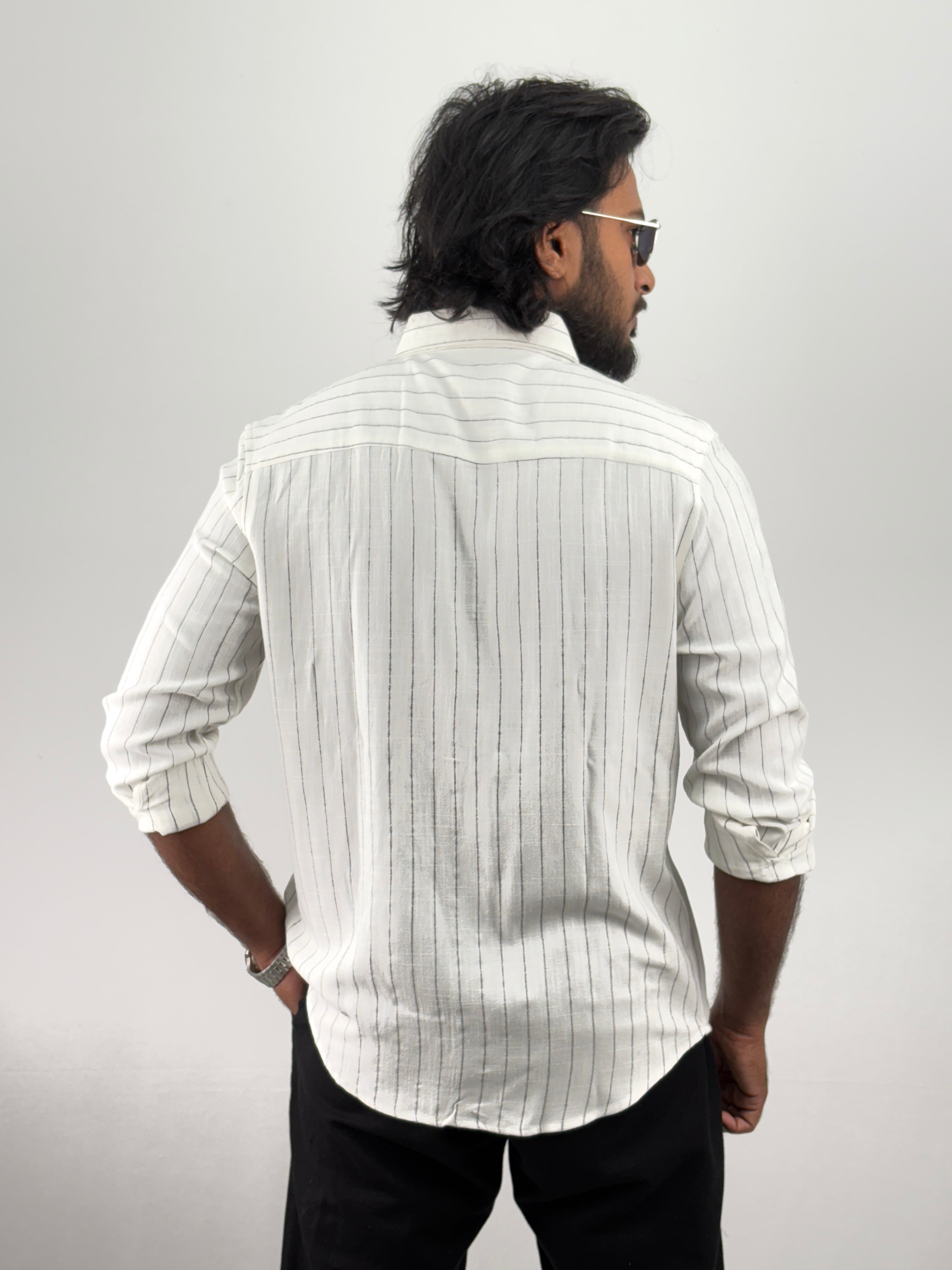White IMP Stripe Shirt