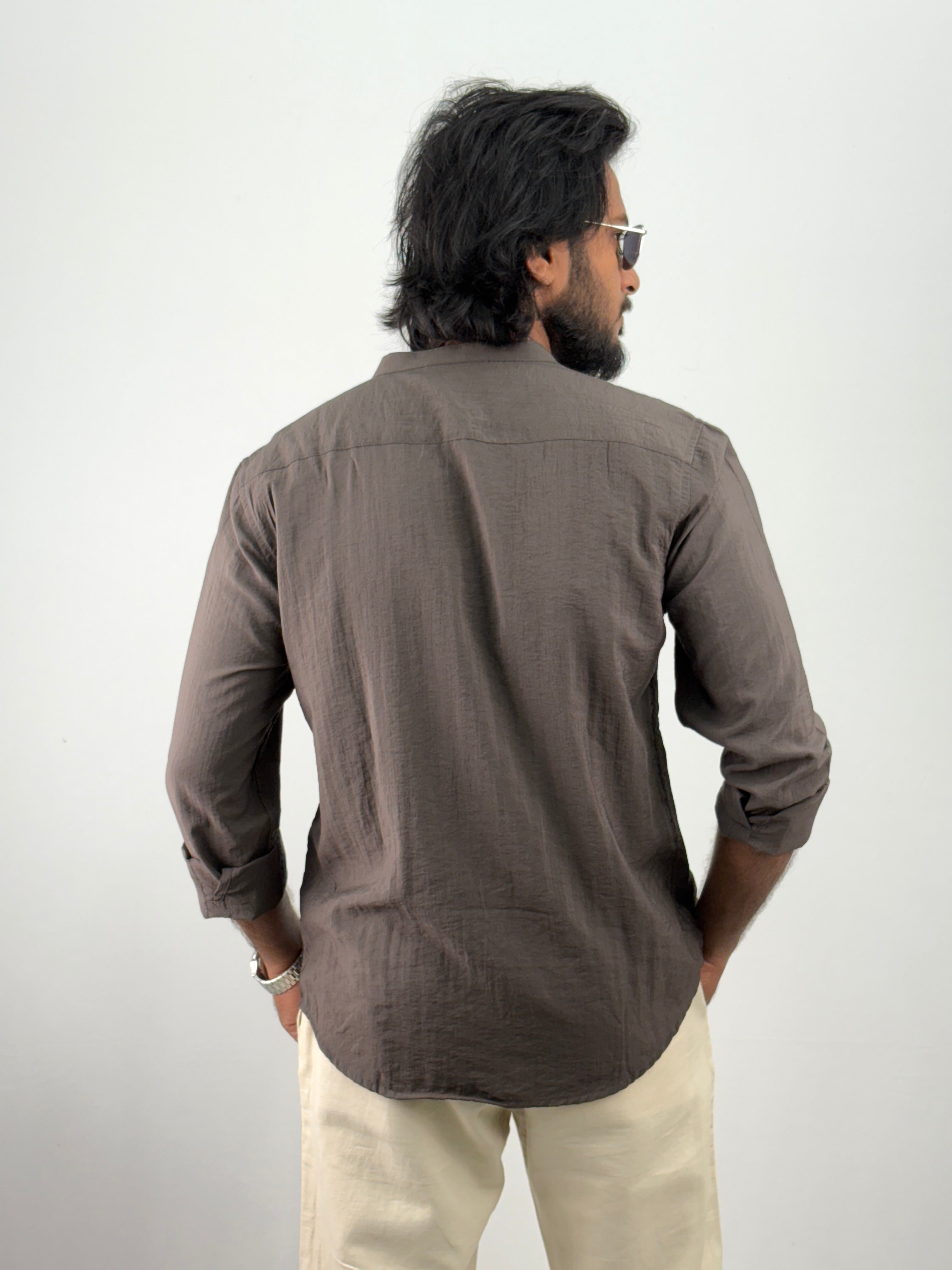 Charcoal IMP Mandarin Collar Shirts