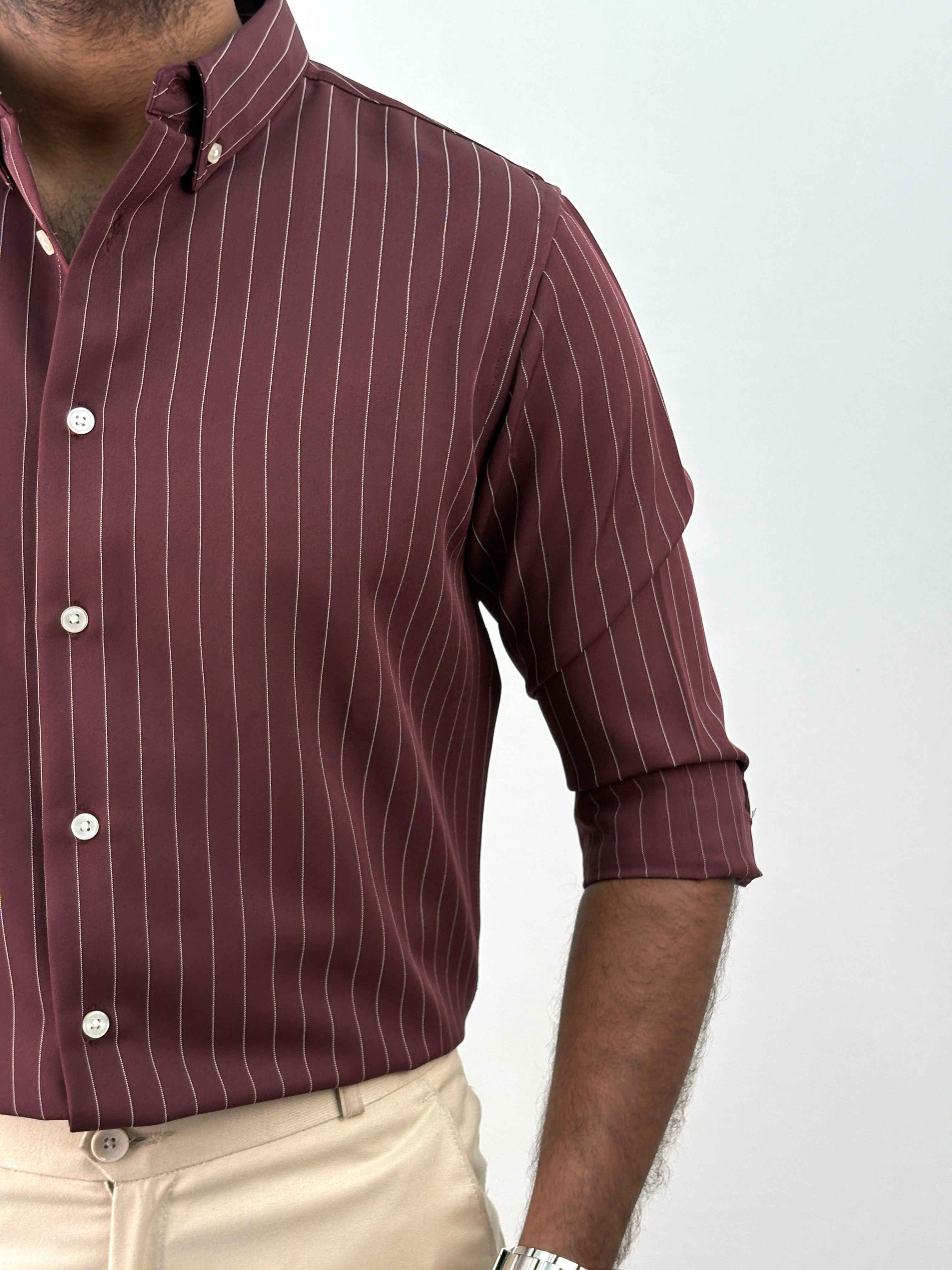 Maroon Stripe Shirt