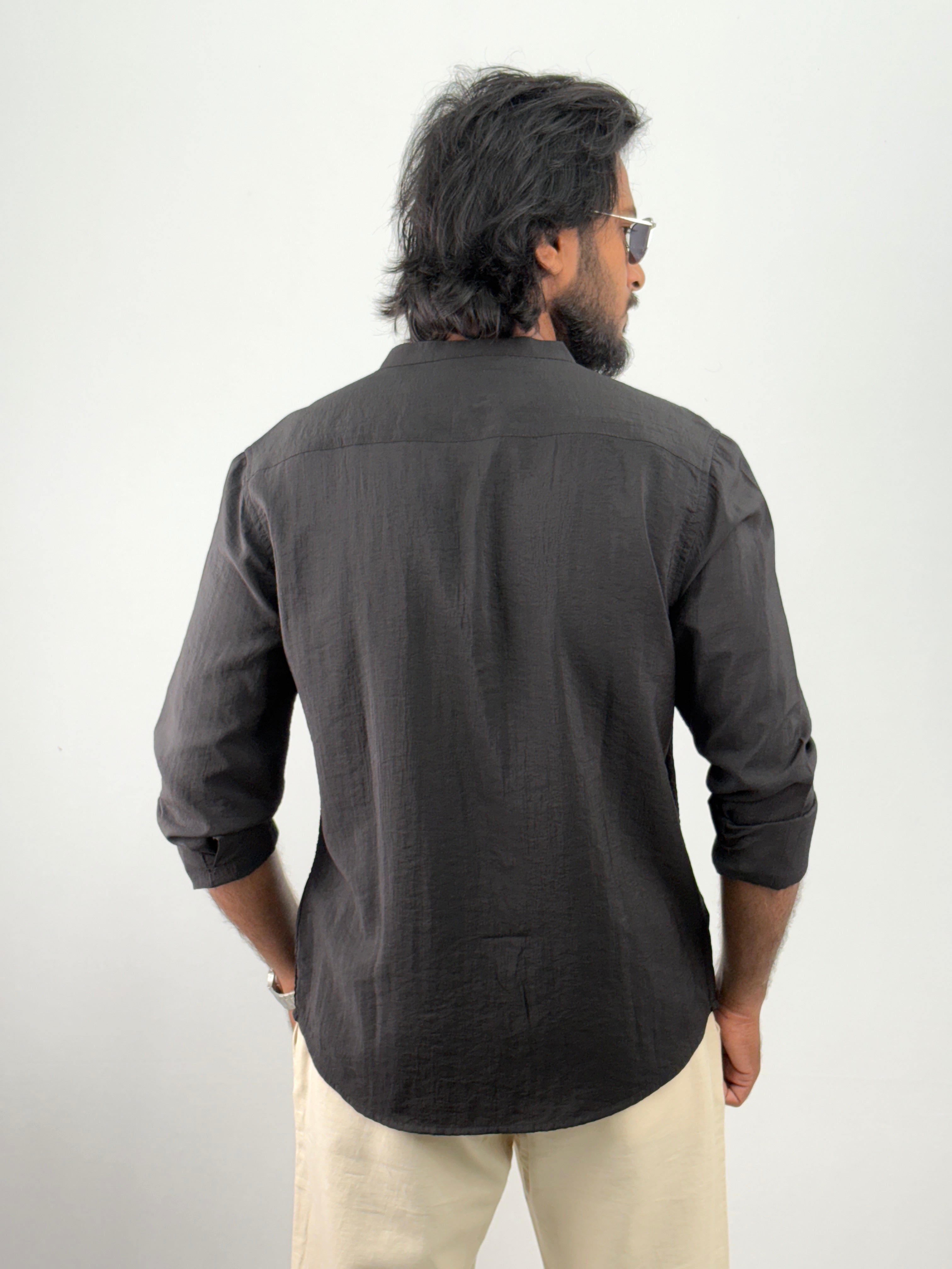 Black IMP Mandarin Collar Shirts