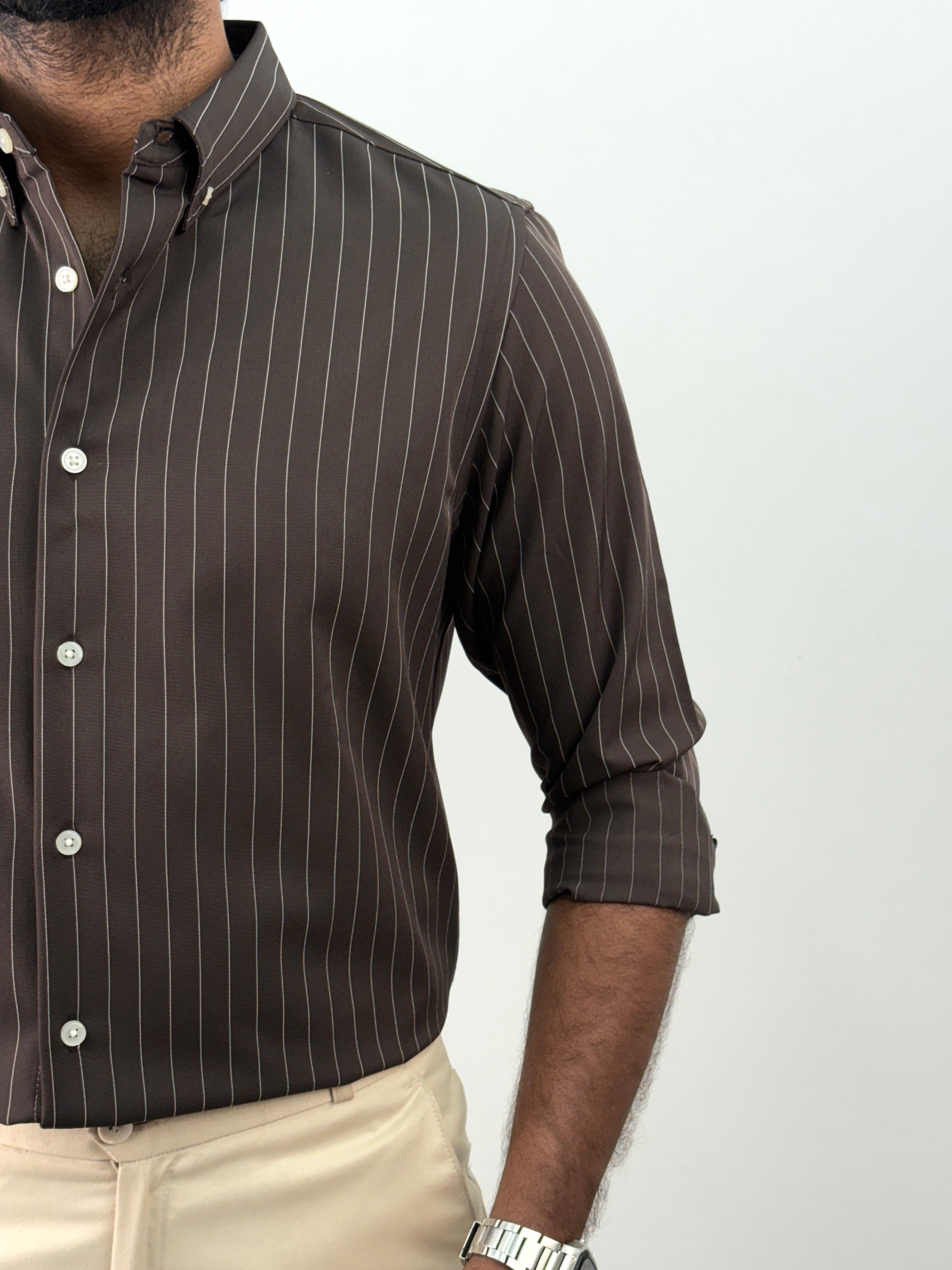 Dark Brown Stripe Shirt