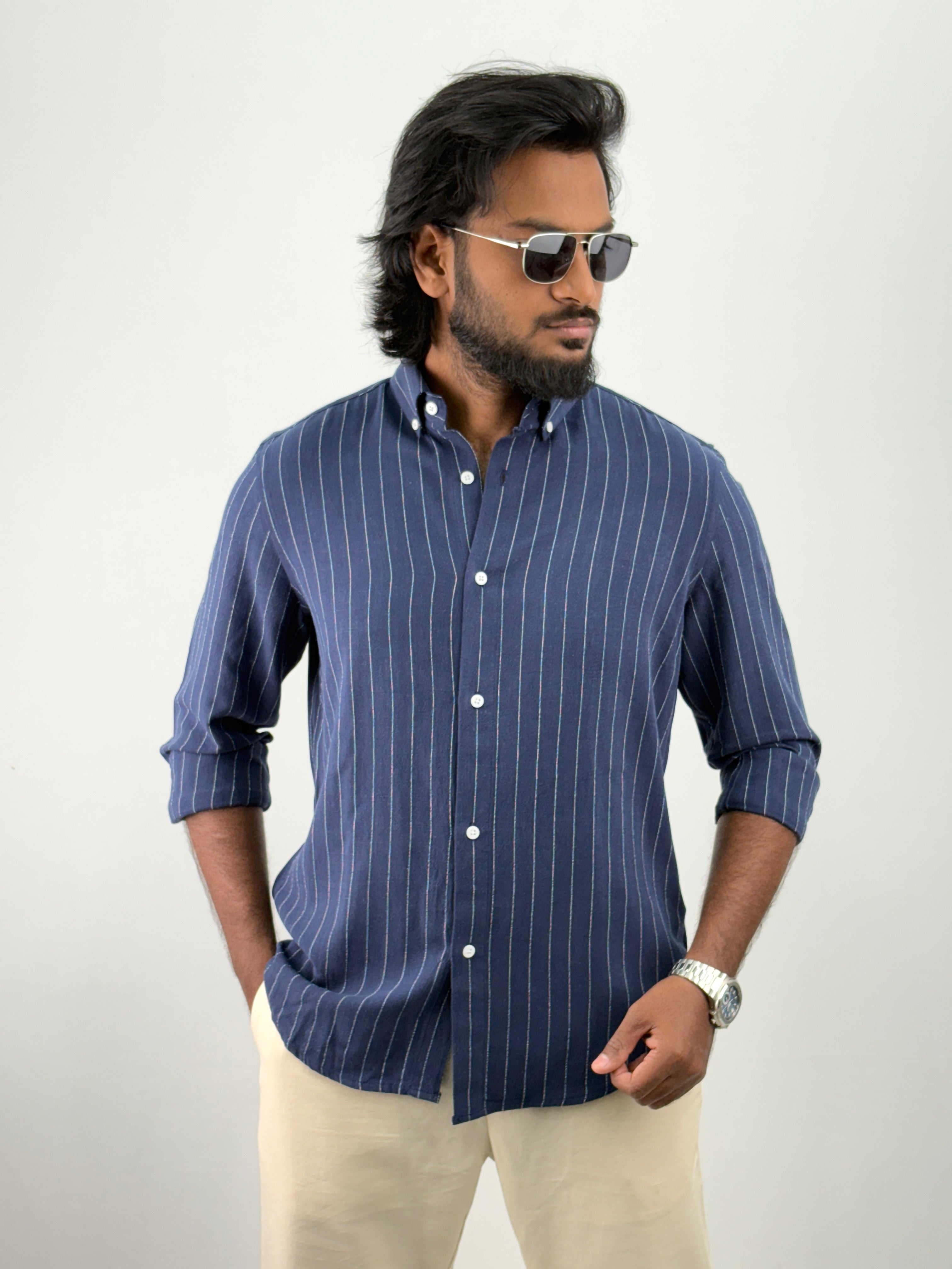 Navy IMP Stripe Shirt