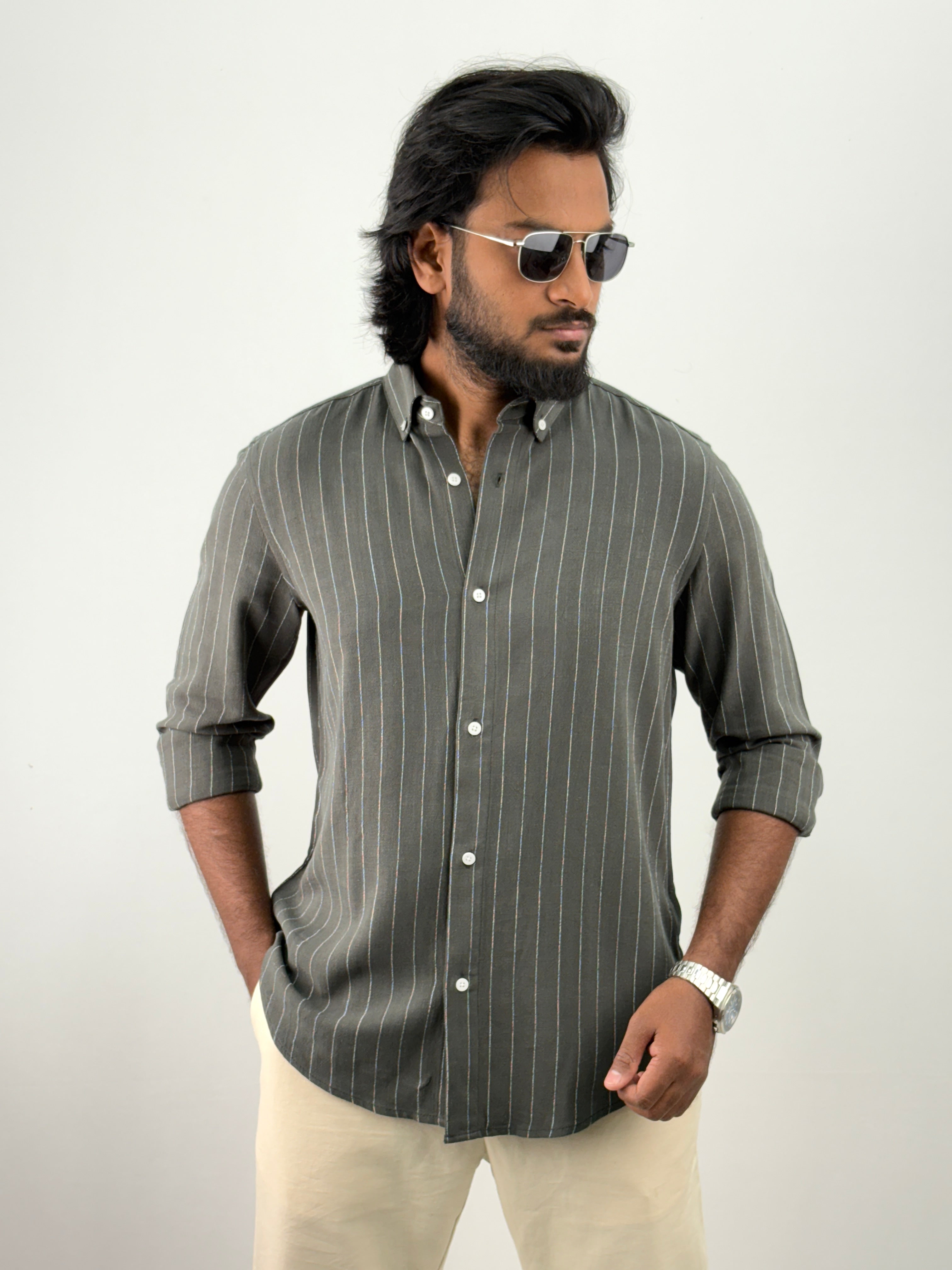 Green IMP Stripe Shirt