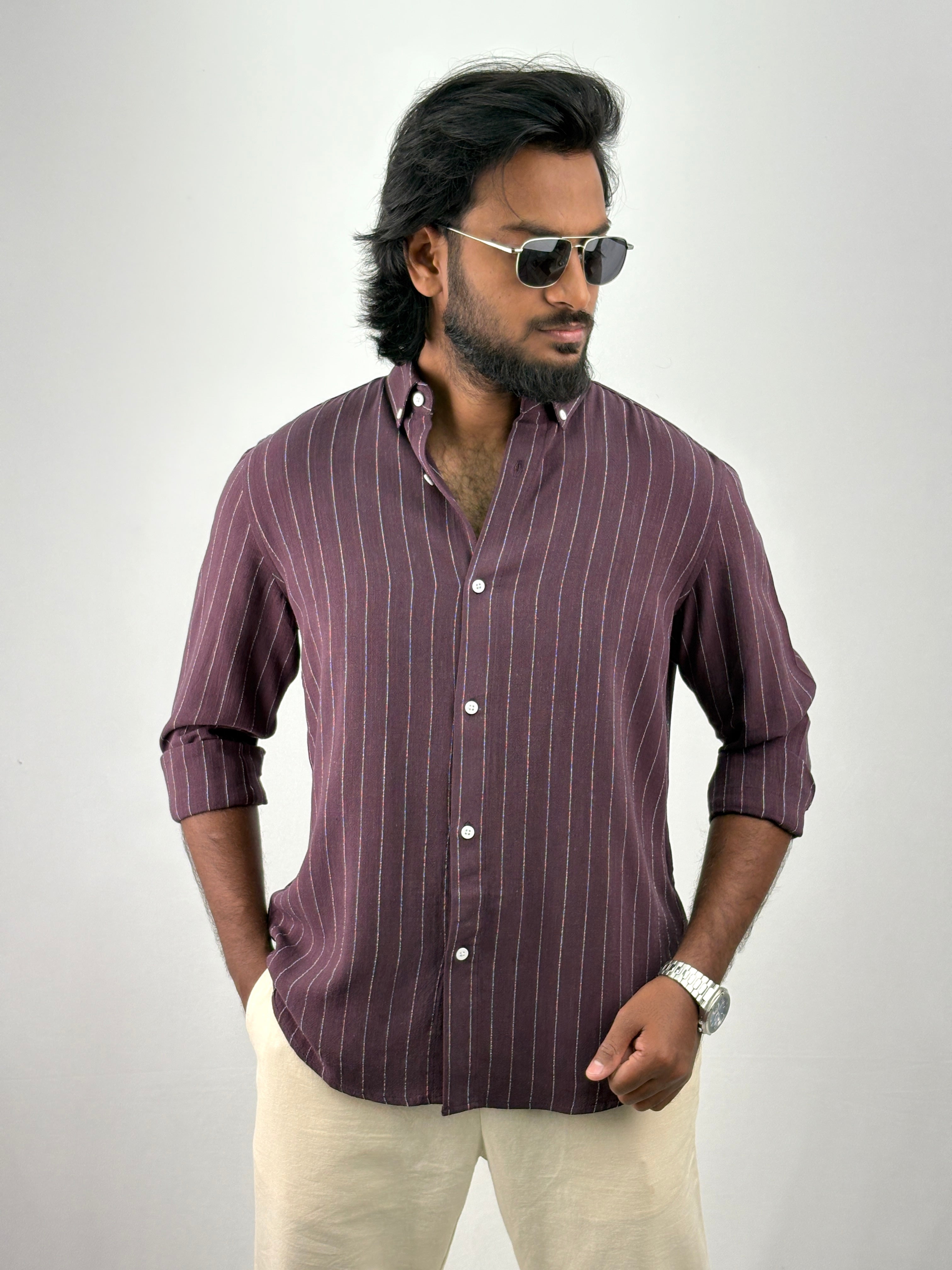 Wine IMP Stripe Shirt