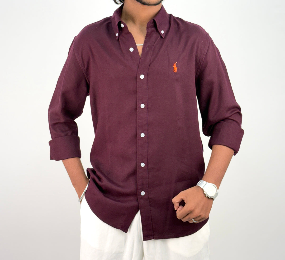 Wine Linen Shirt