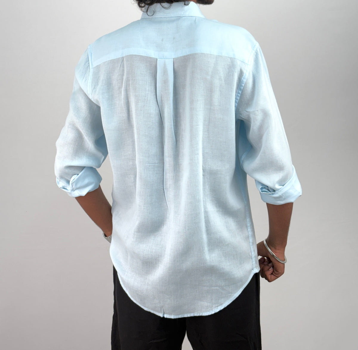 Ice Blue Linen Shirt
