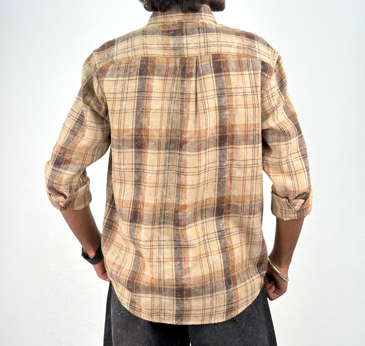 Brown Acid Wash Flannel Shirt
