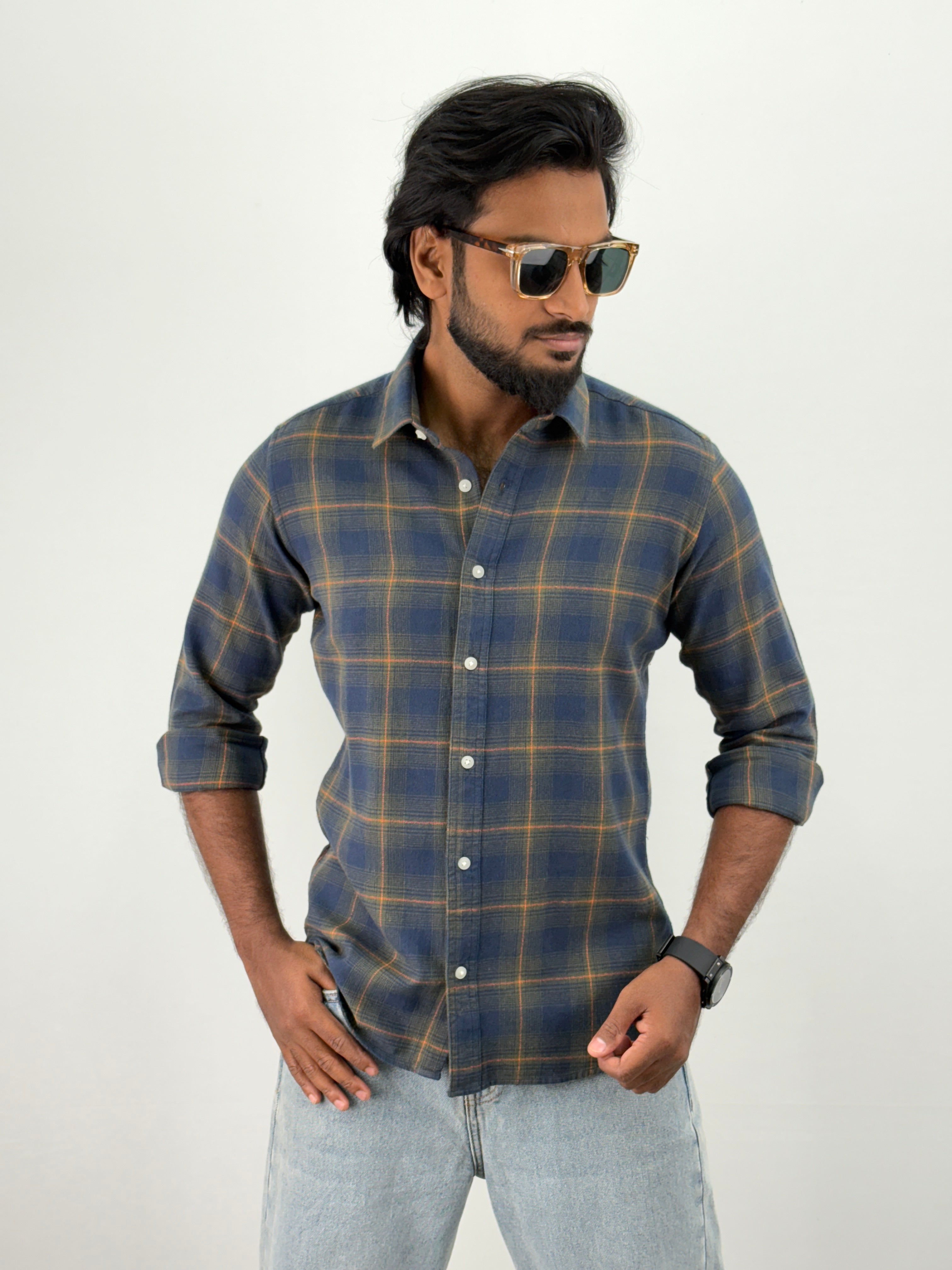 Navy Flannel Shirt