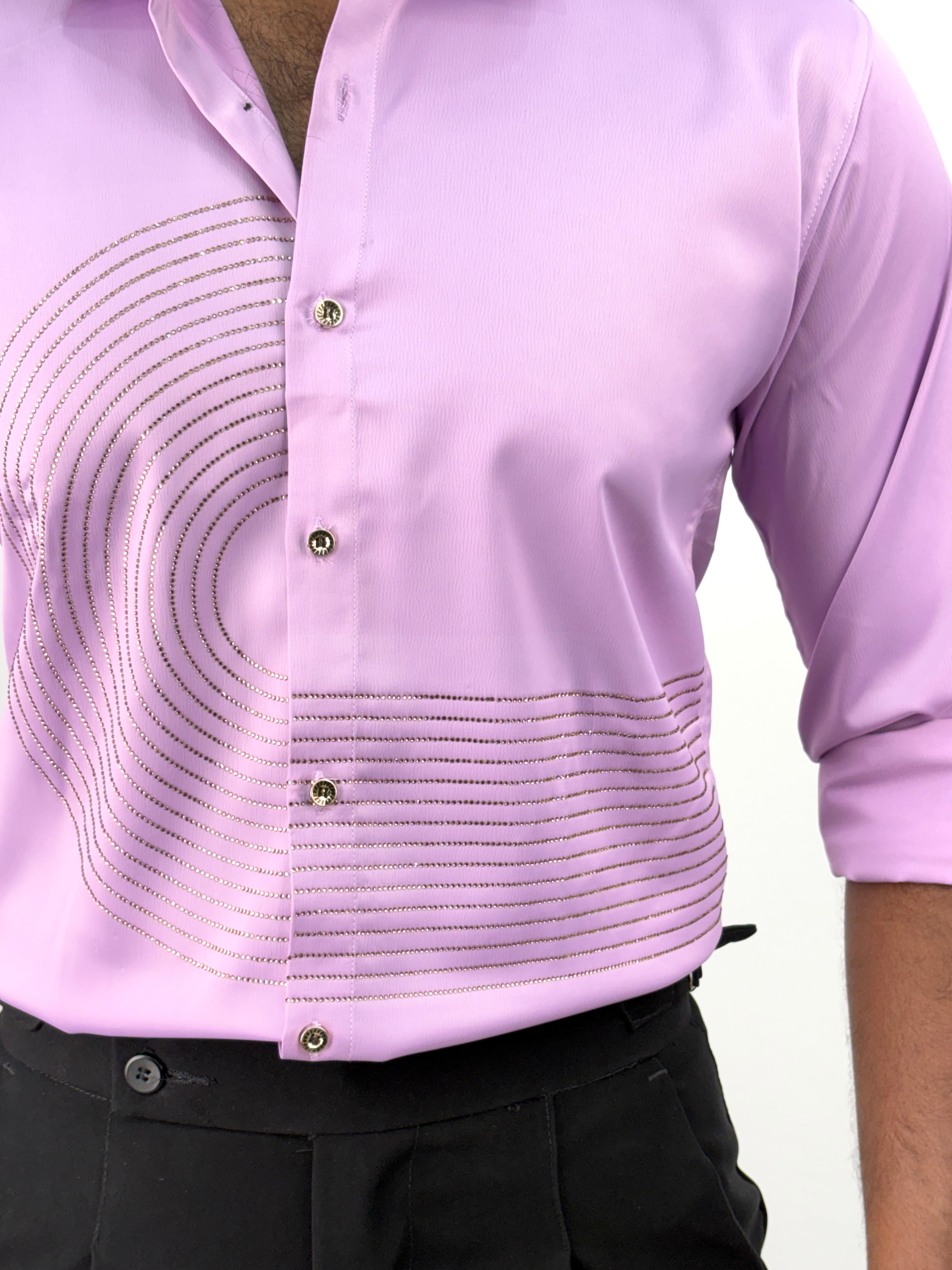 Pink Designer Stone Work Shirt 13