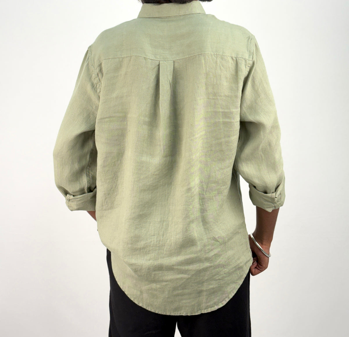 Slate Green Pure Linen Shirt 1