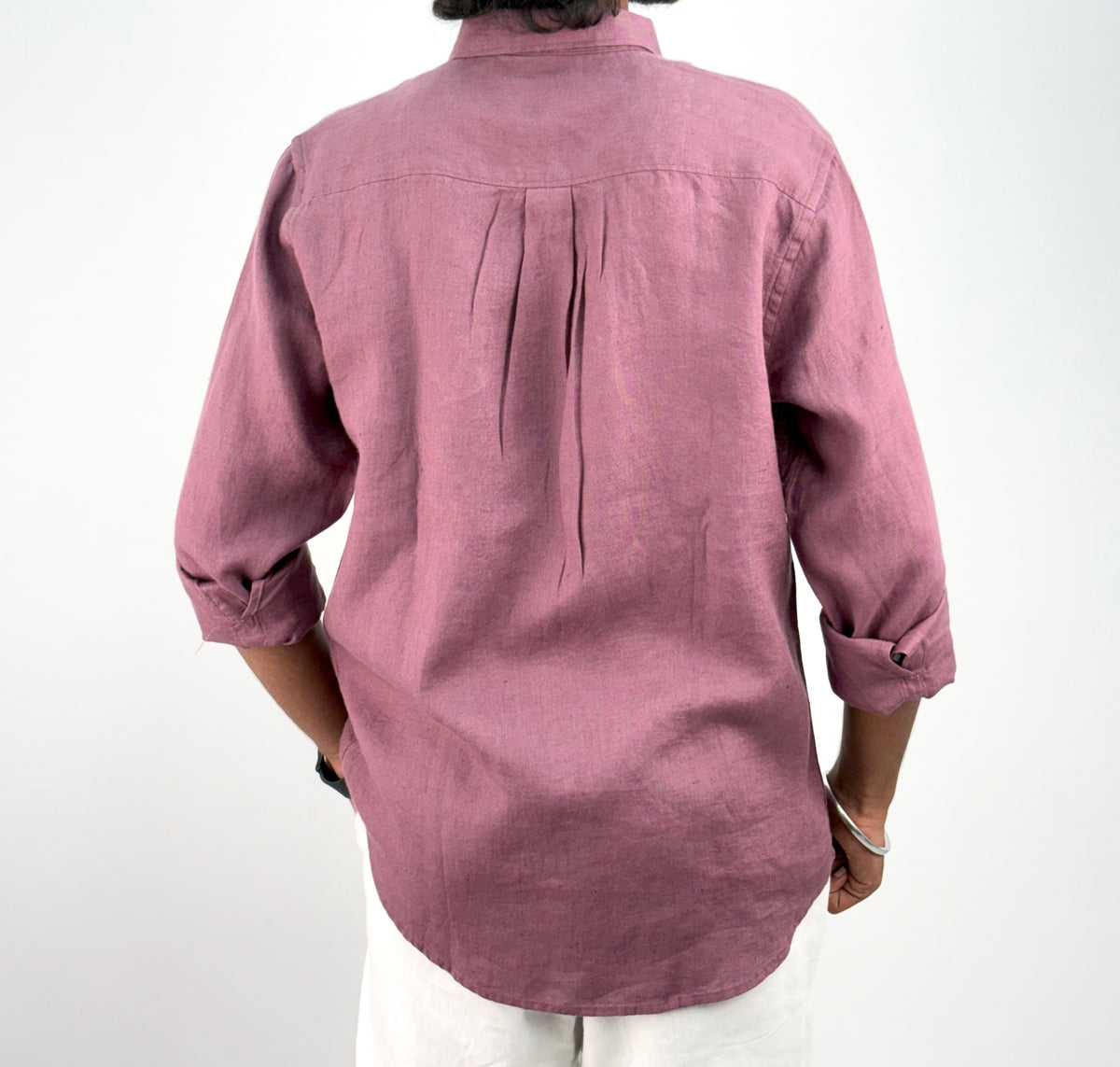 Burgundy Pure Linen Shirt 1