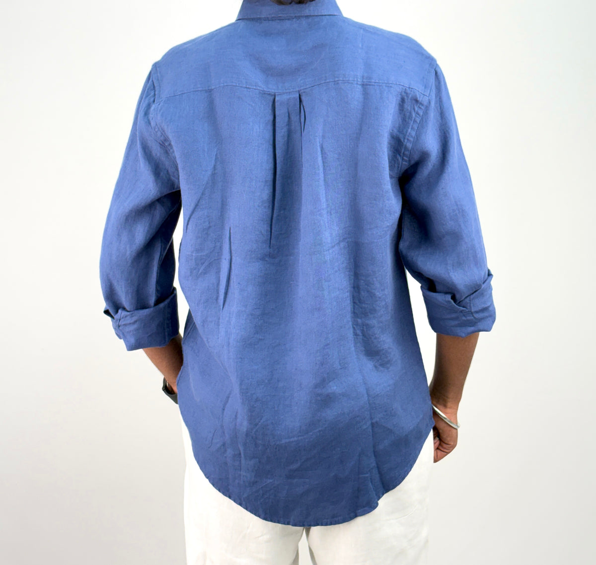 Royal Blue Pure Linen Shirt 1
