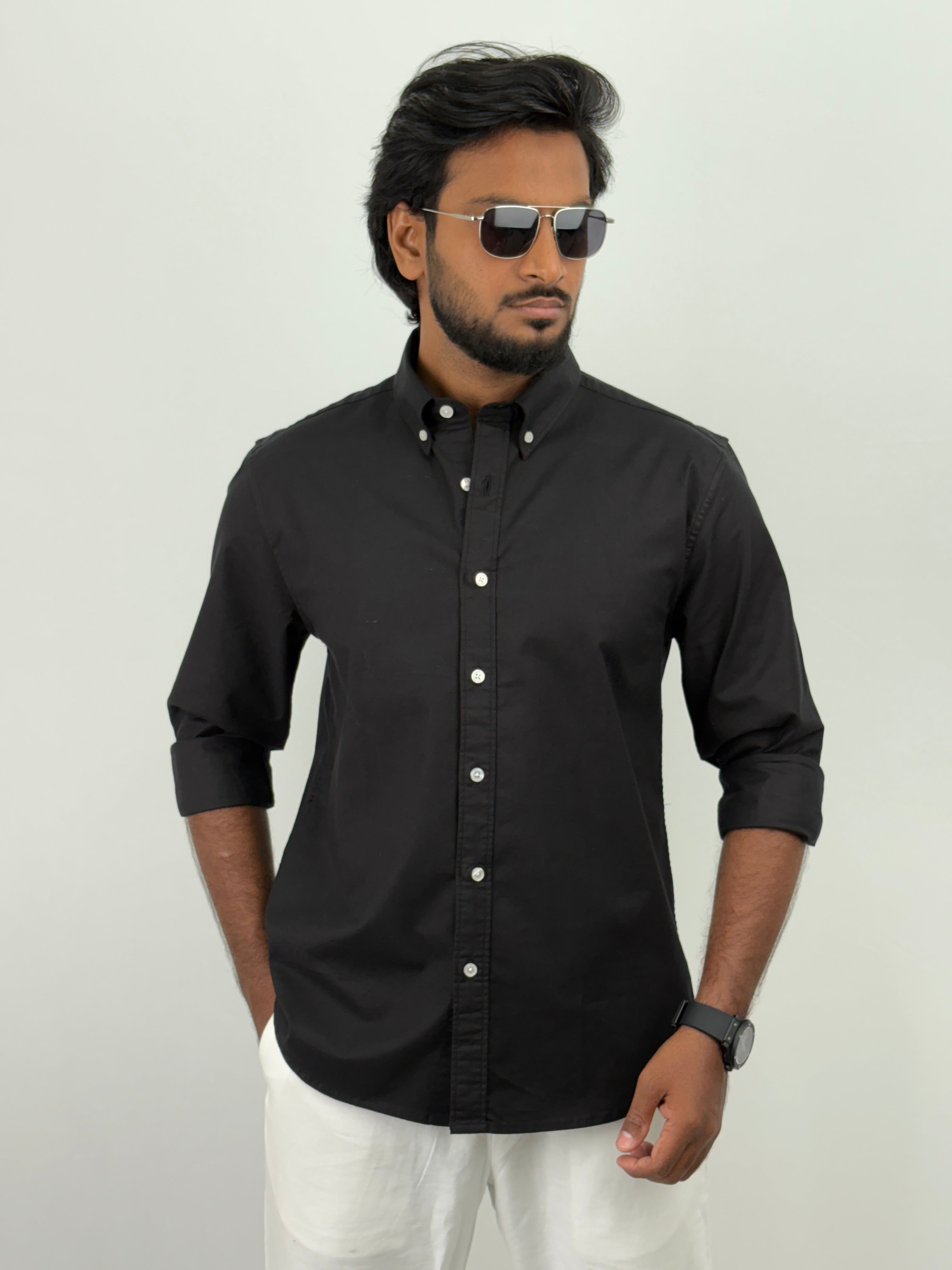 Black Elbow Patch Shirt