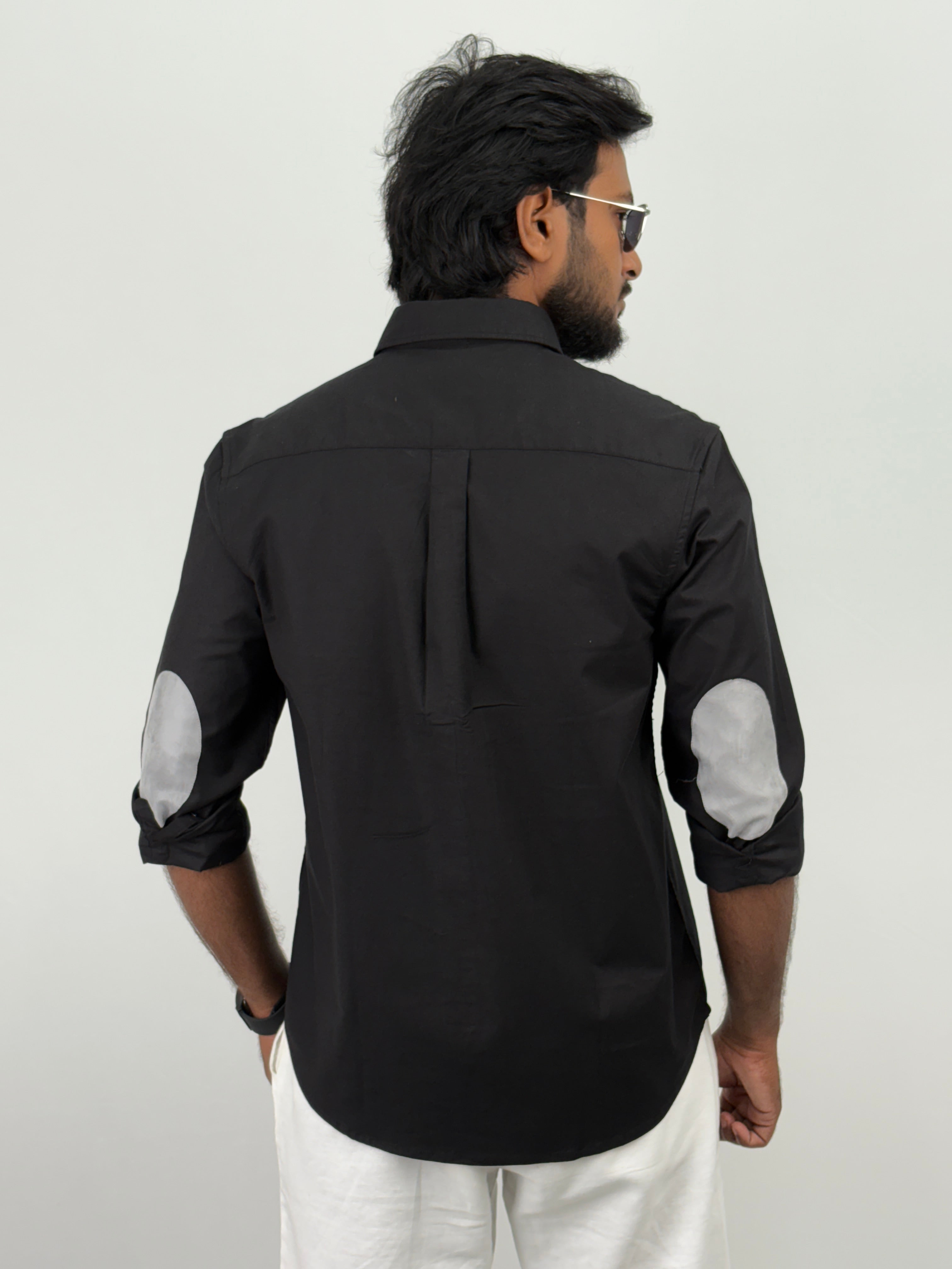 Black Elbow Patch Shirt