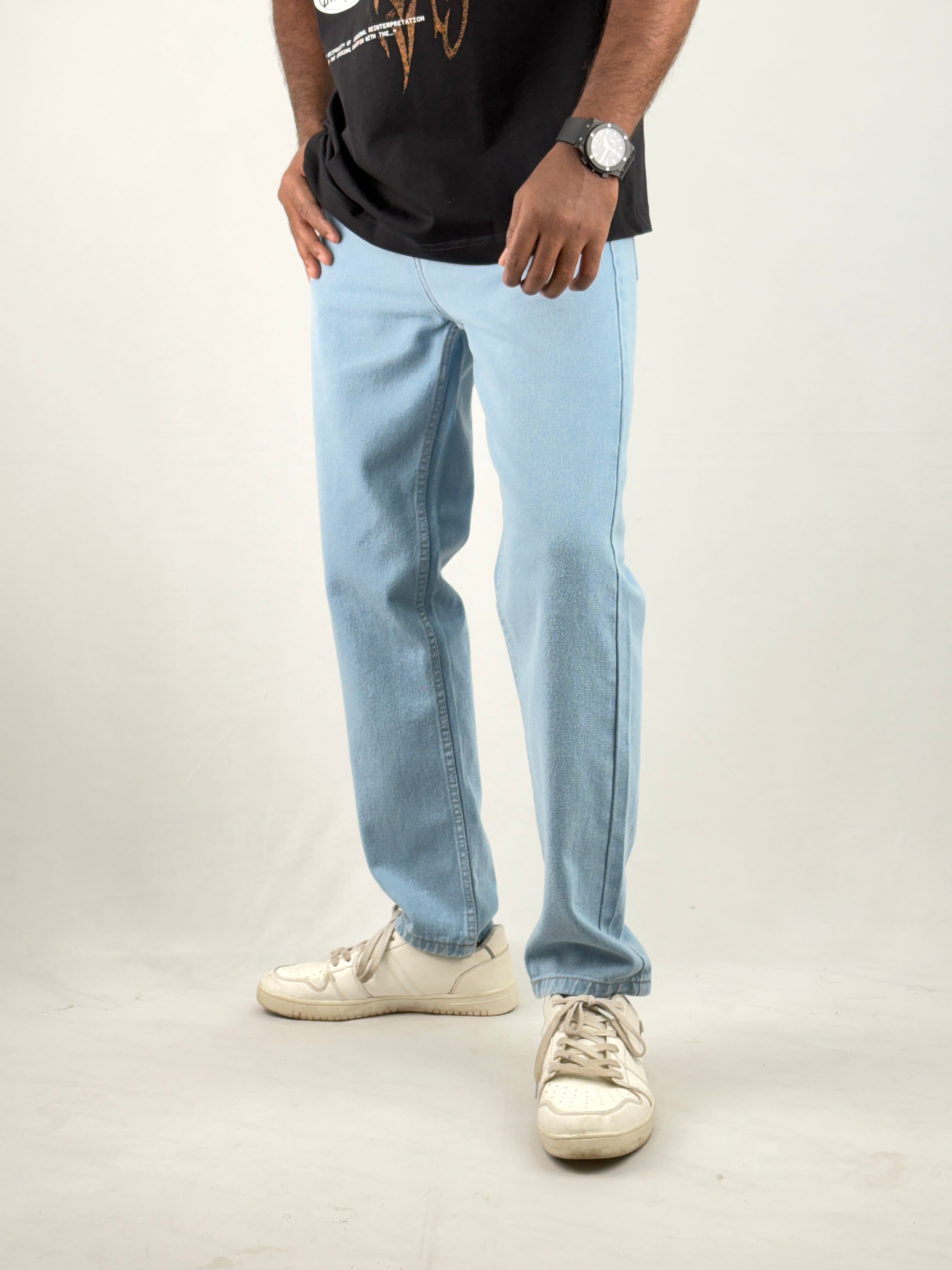Ice Blue Semi Baggy Jean