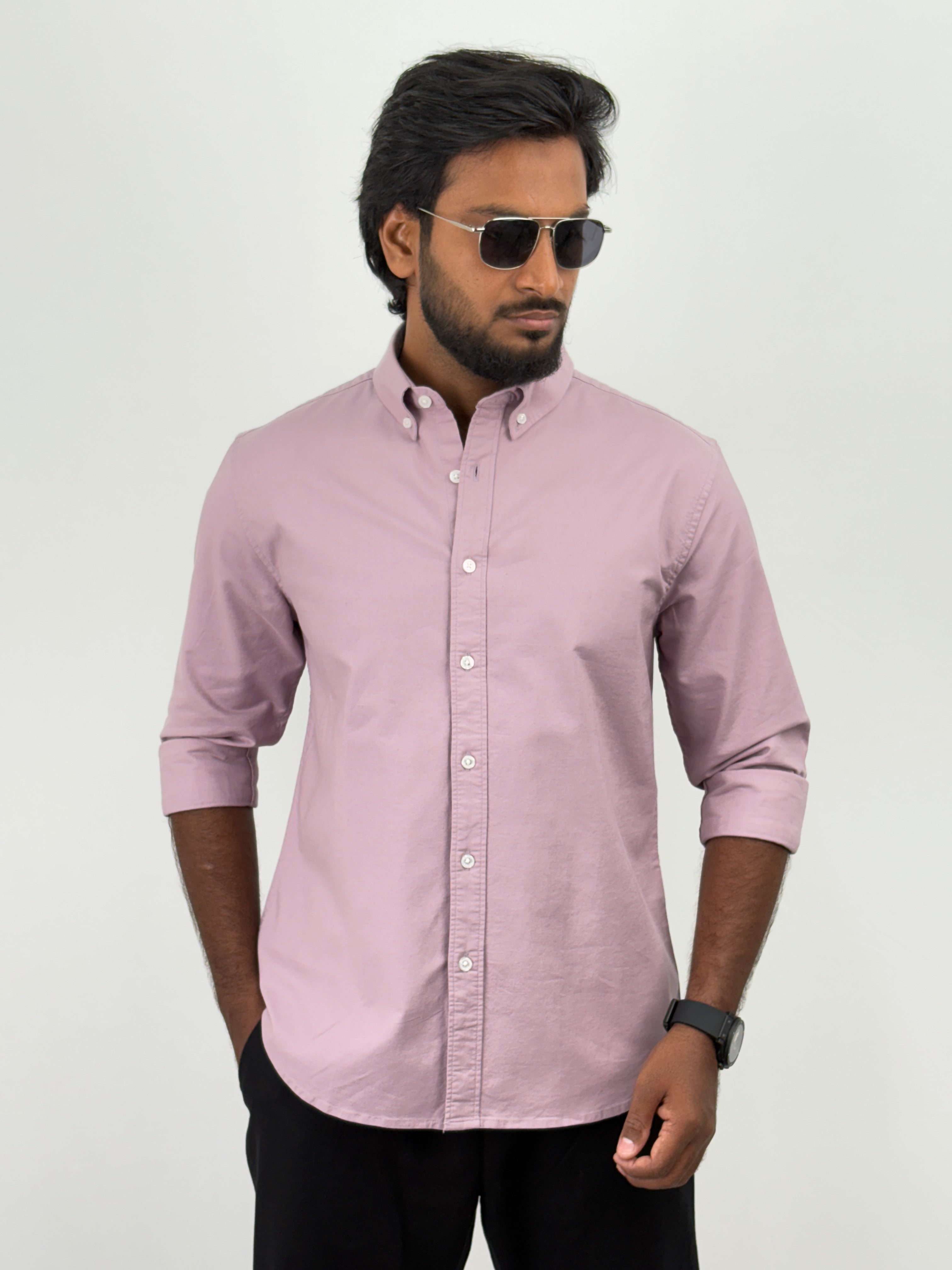 Lavender Elbow Patch Shirt