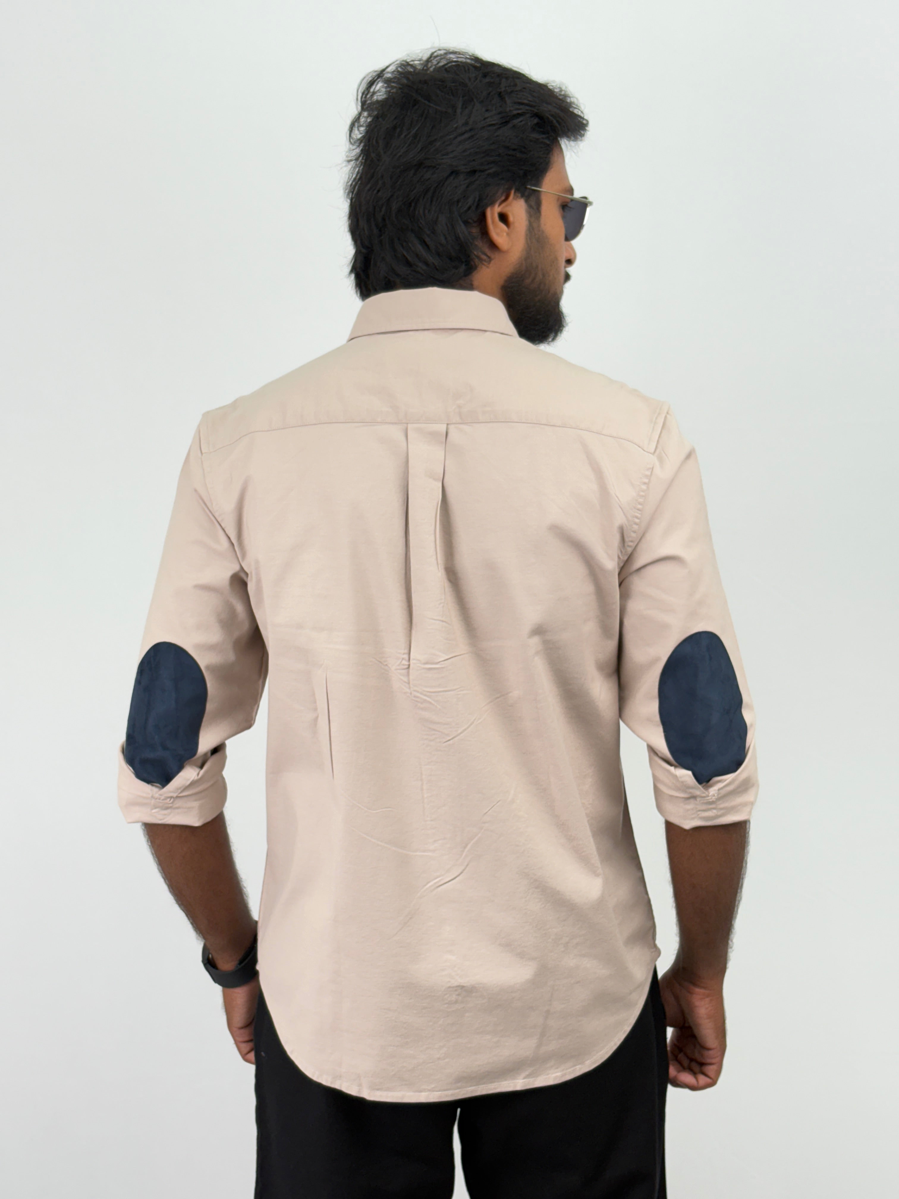 Beige Elbow Patch Shirt