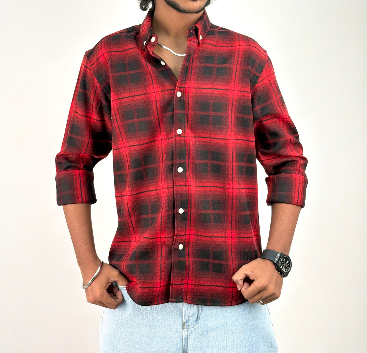 Black Red IMP Flannel Shirt 7