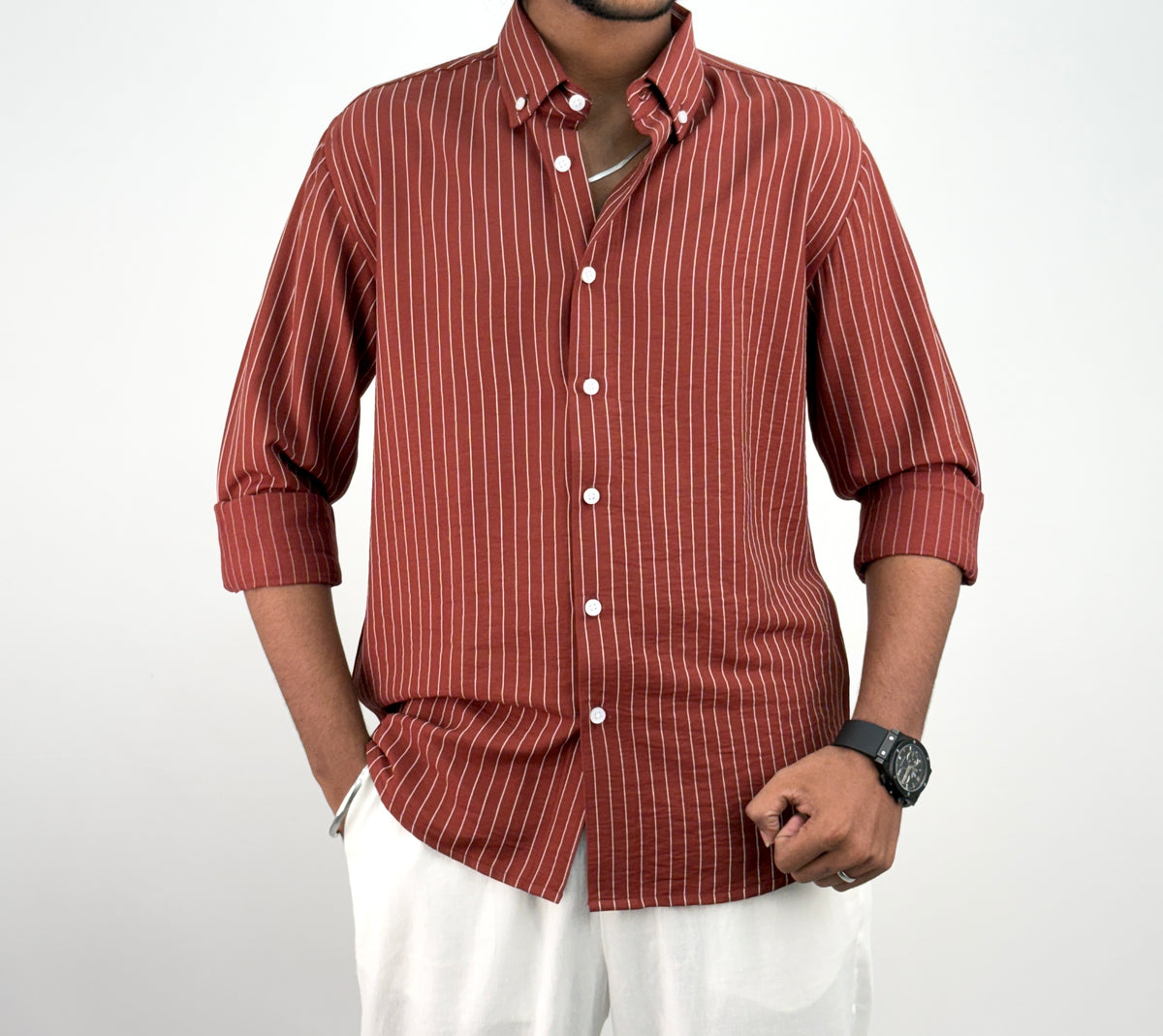 Brick Red IMP Stripe Shirt 1