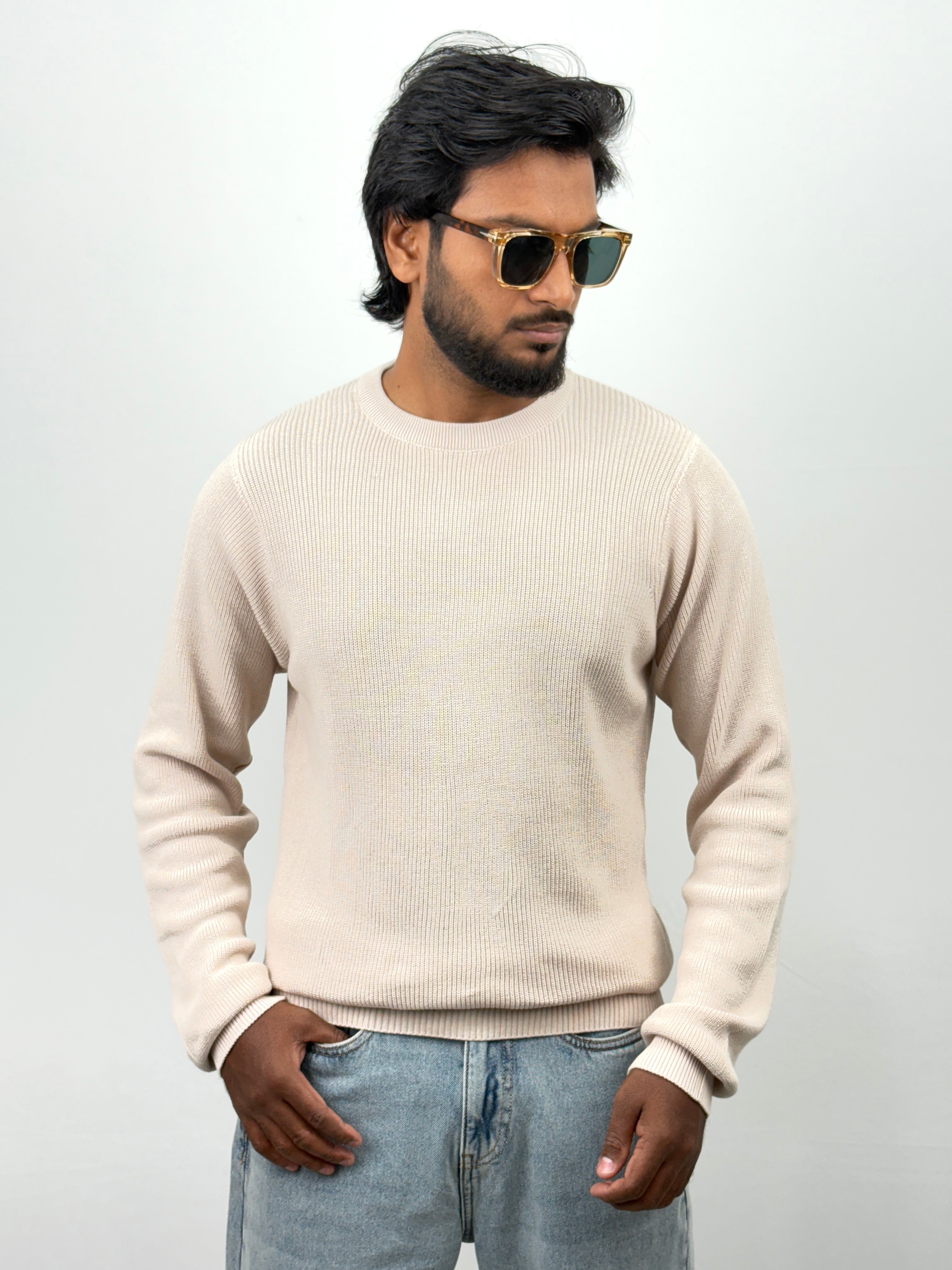 Beige Full Sleeve T-Shirt