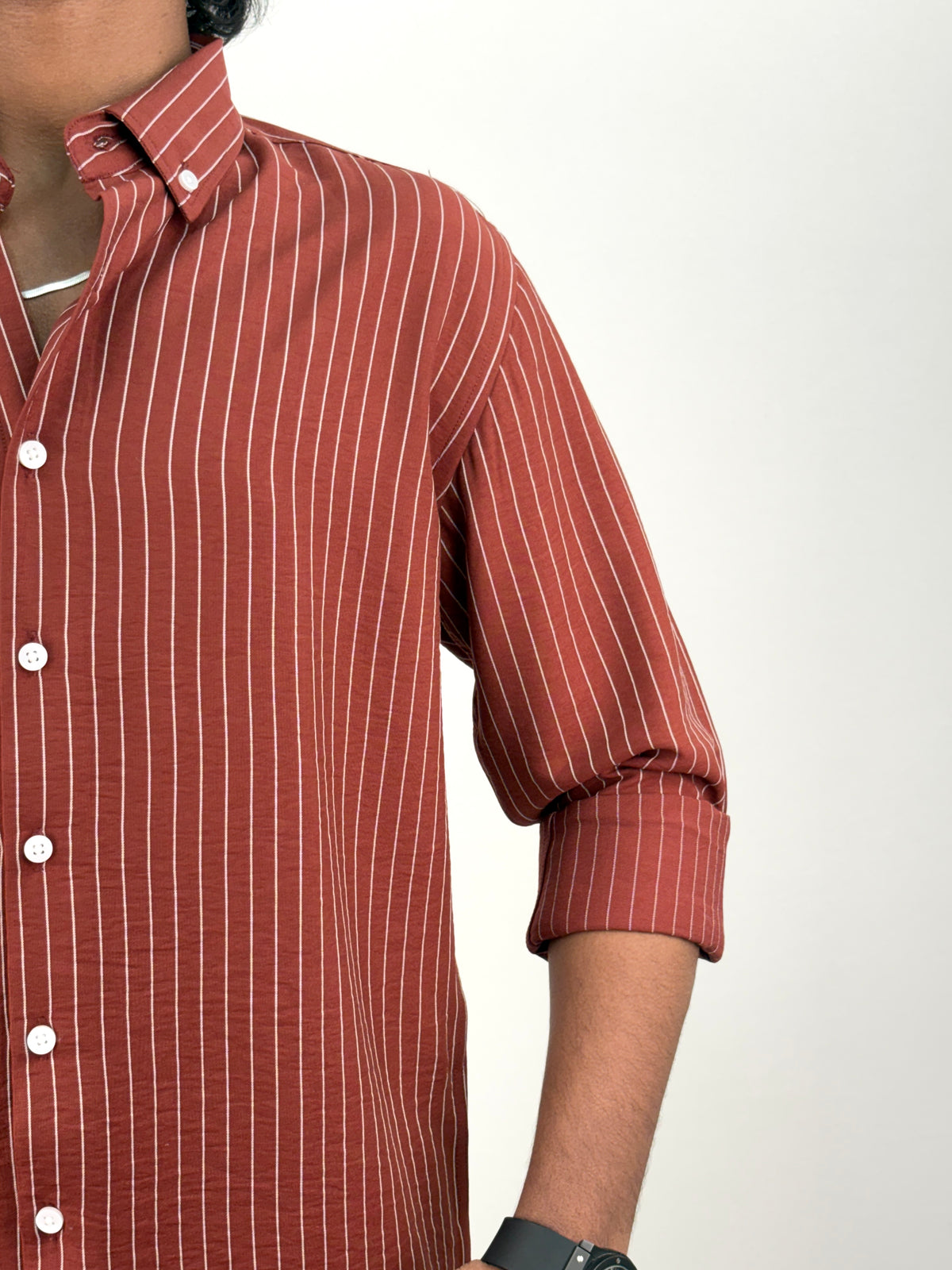 Brick Red IMP Stripe Shirt 1