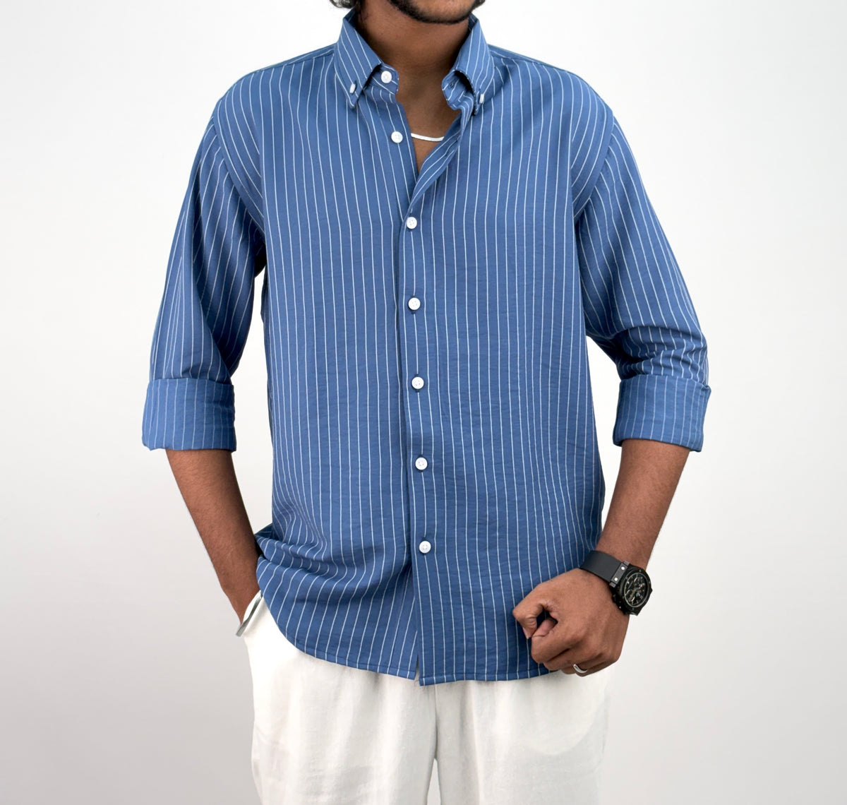 Blue IMP Stripe Shirt 1