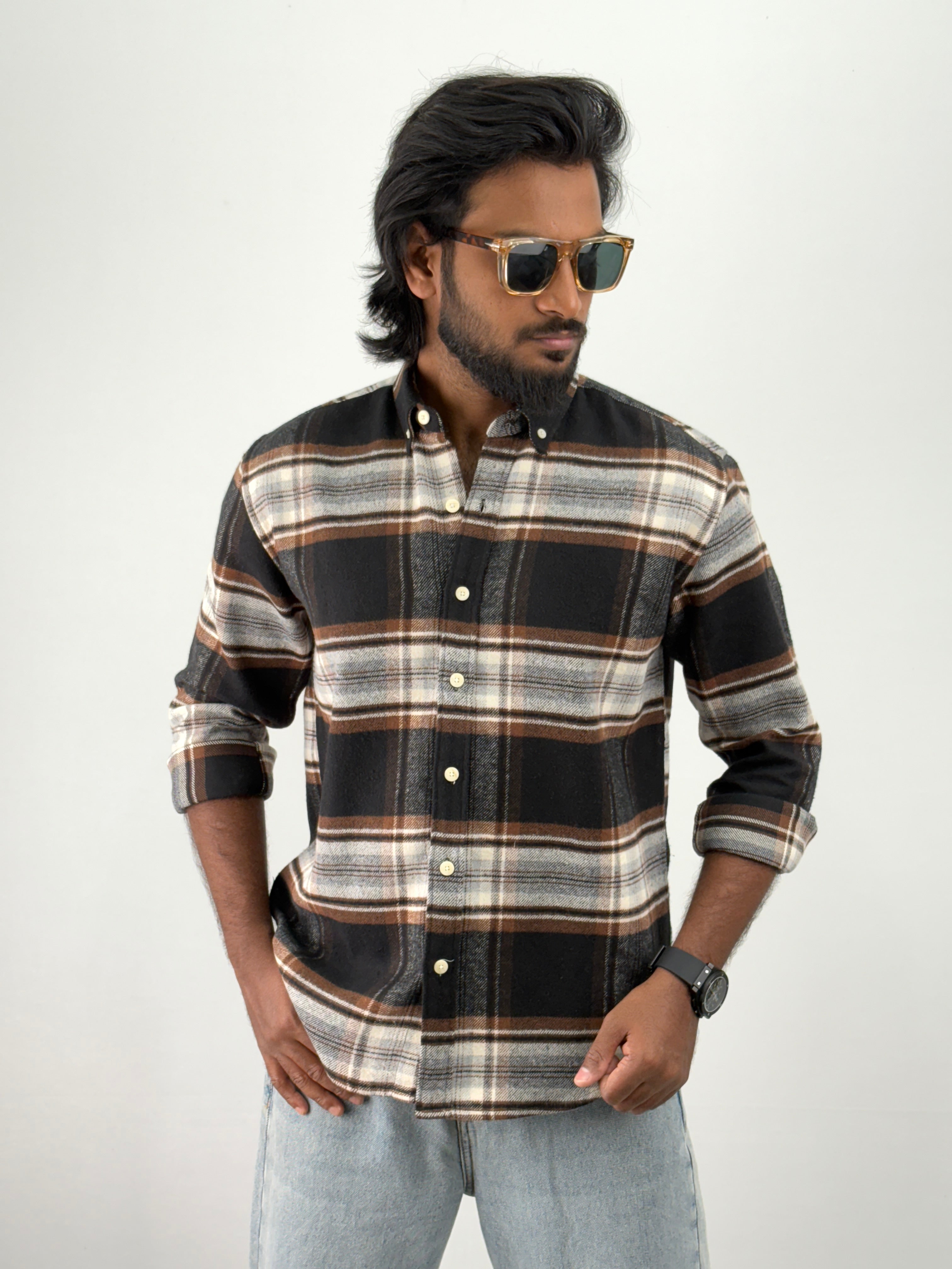 Brown Black Flannel Shirt