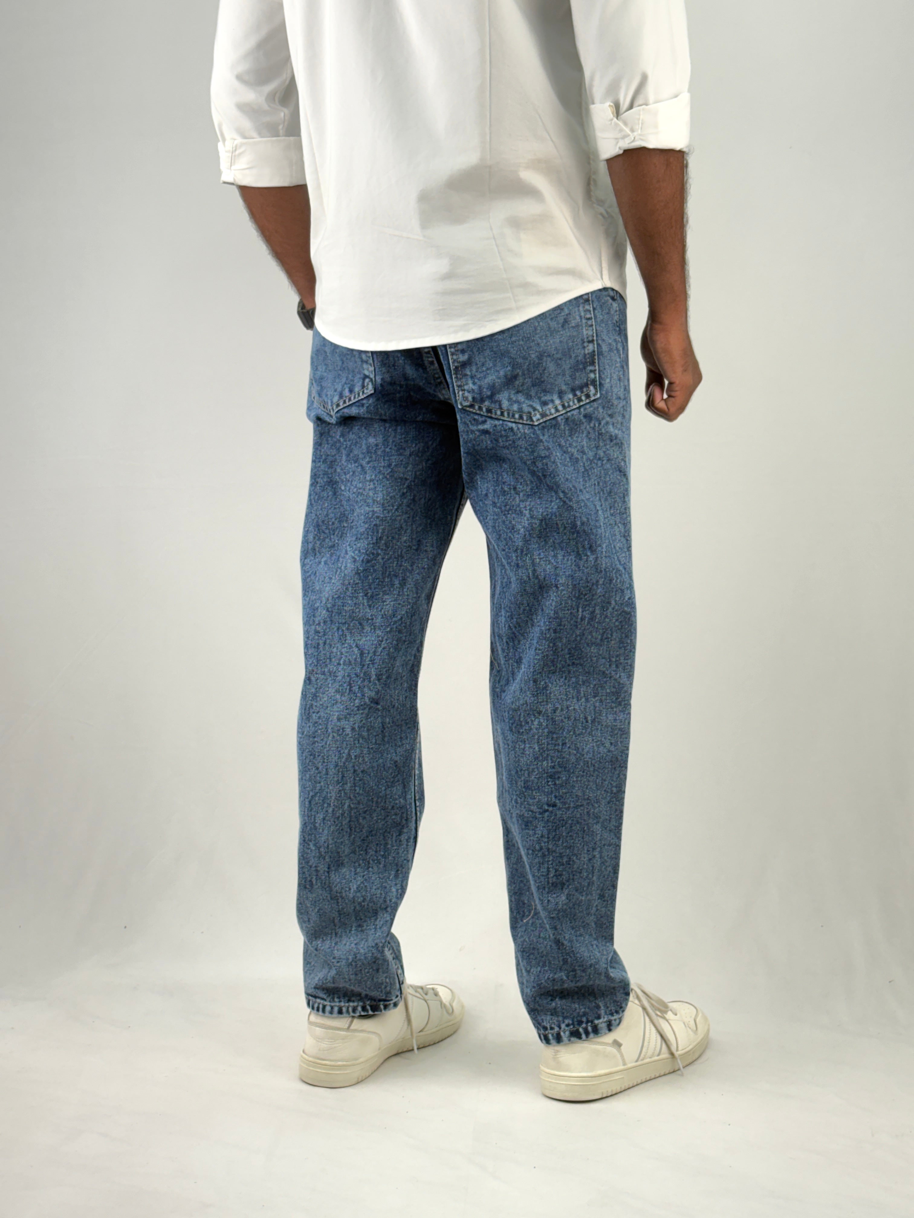 Blue Acid Wash Semi Baggy Jean 2