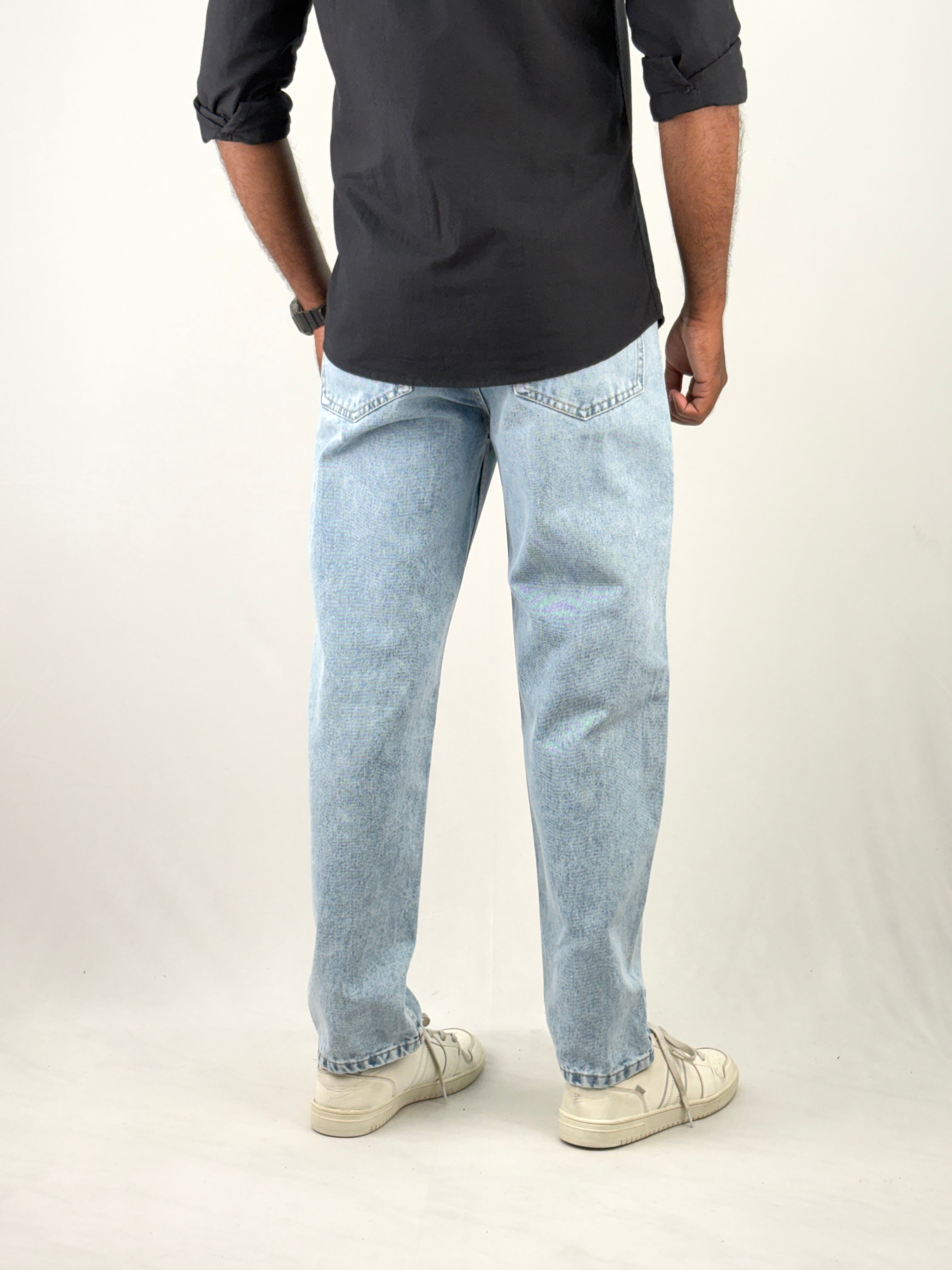 Ice Blue Acid Wash Semi Baggy Jean 2