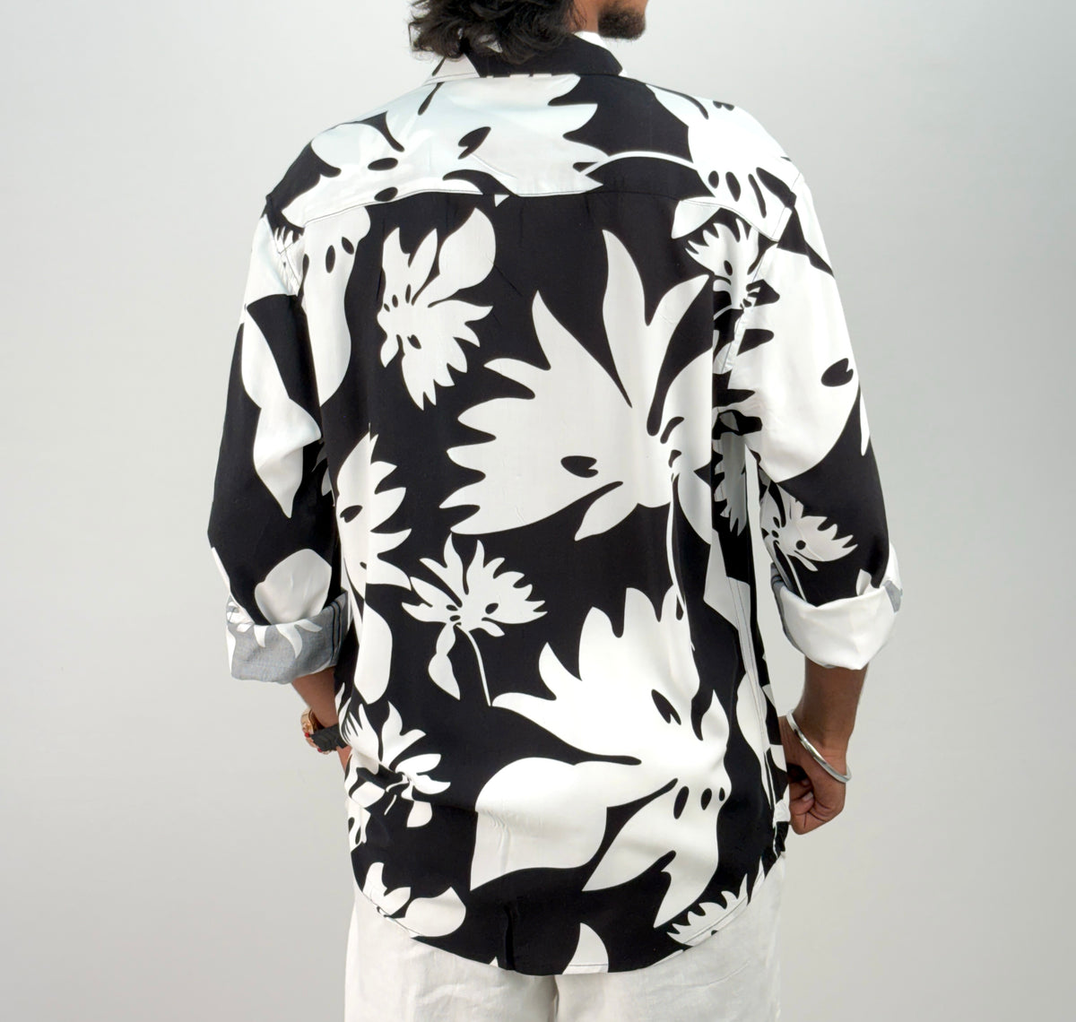 White Viscose Printed Shirt