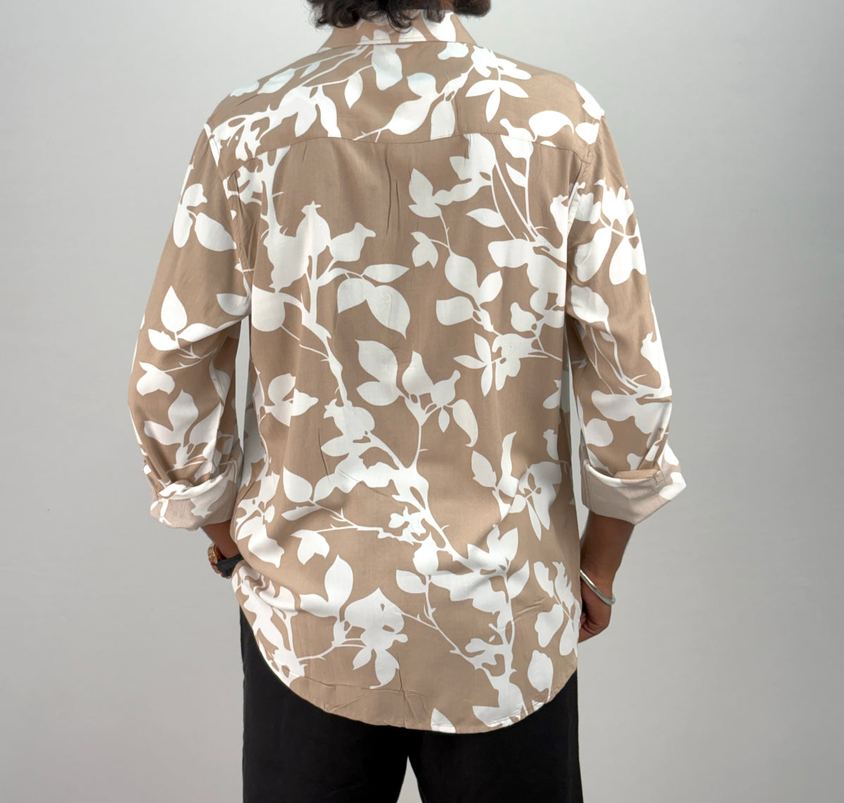 Beige Viscose Printed Shirt 1