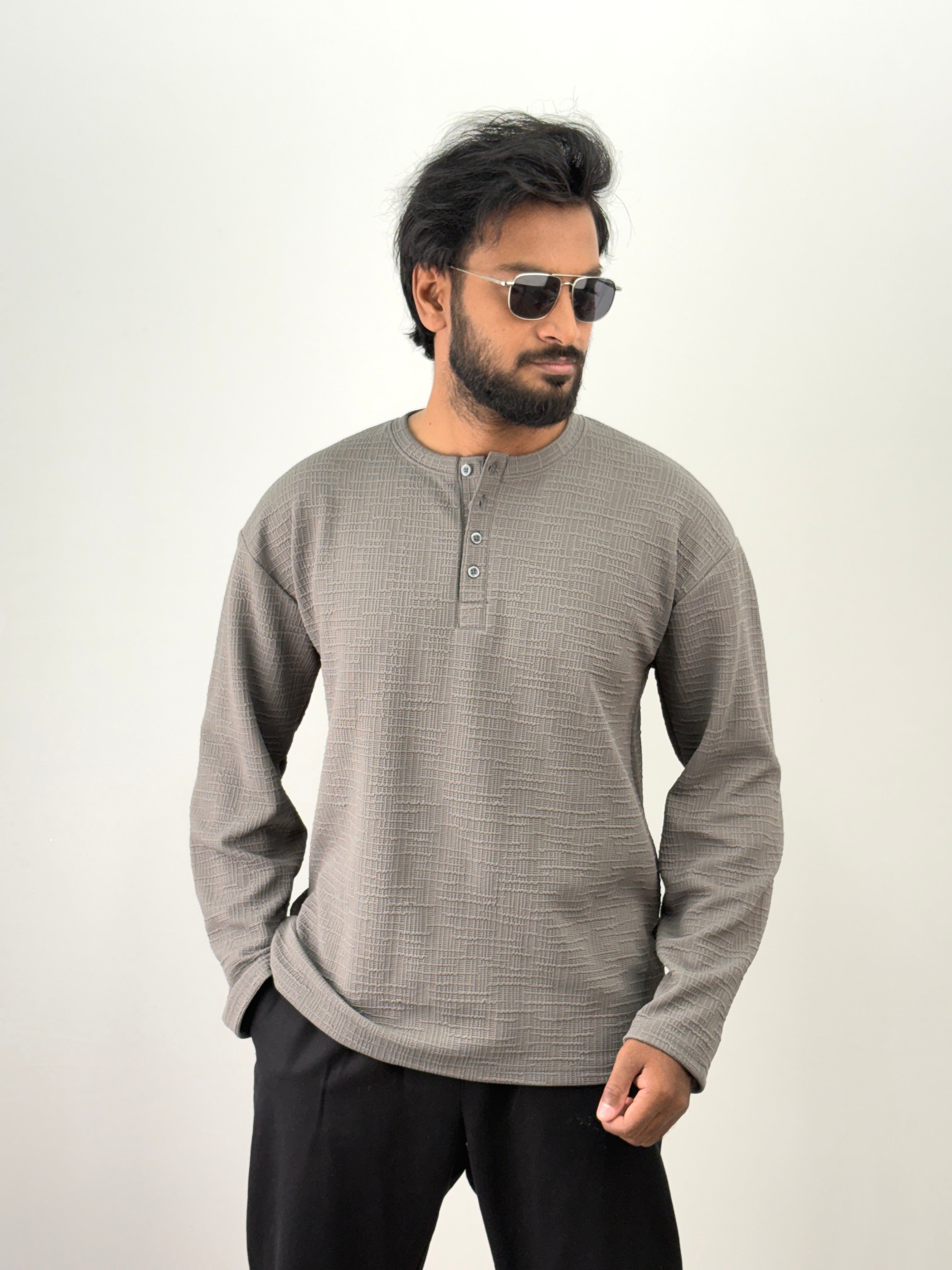 Grey Henley T-Shirt