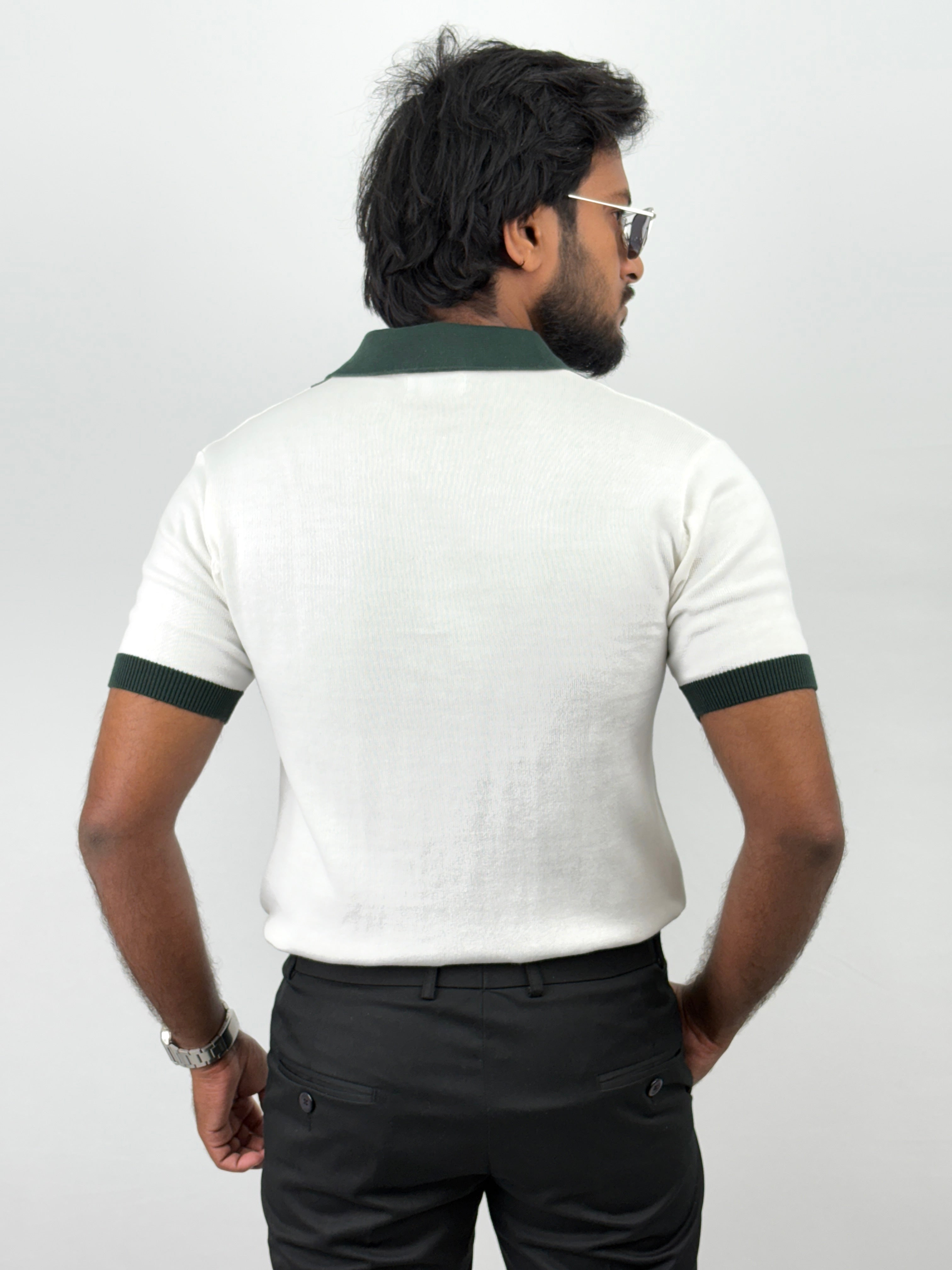 White Green Polo T-Shirt
