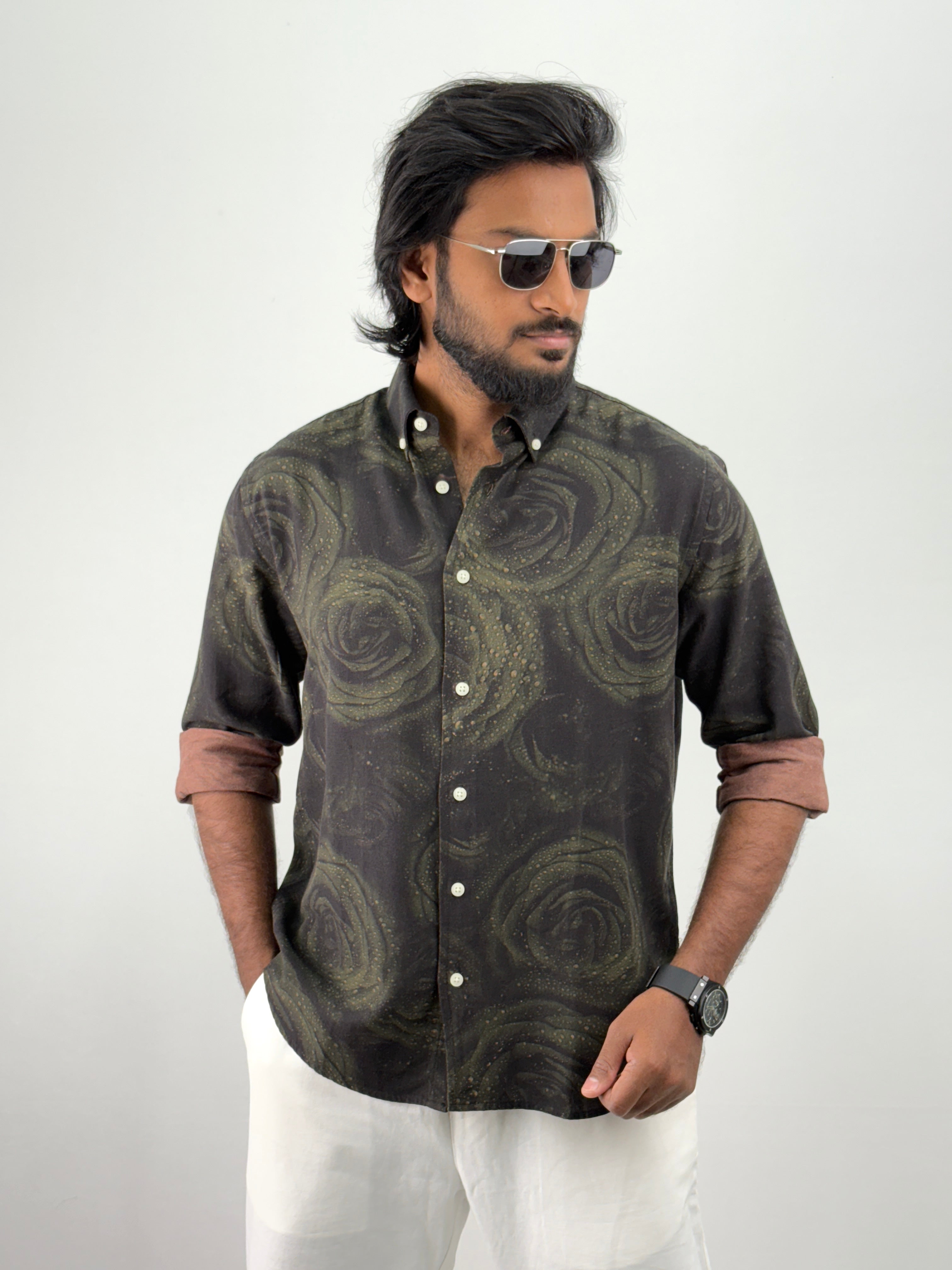 Green Printed Shirt