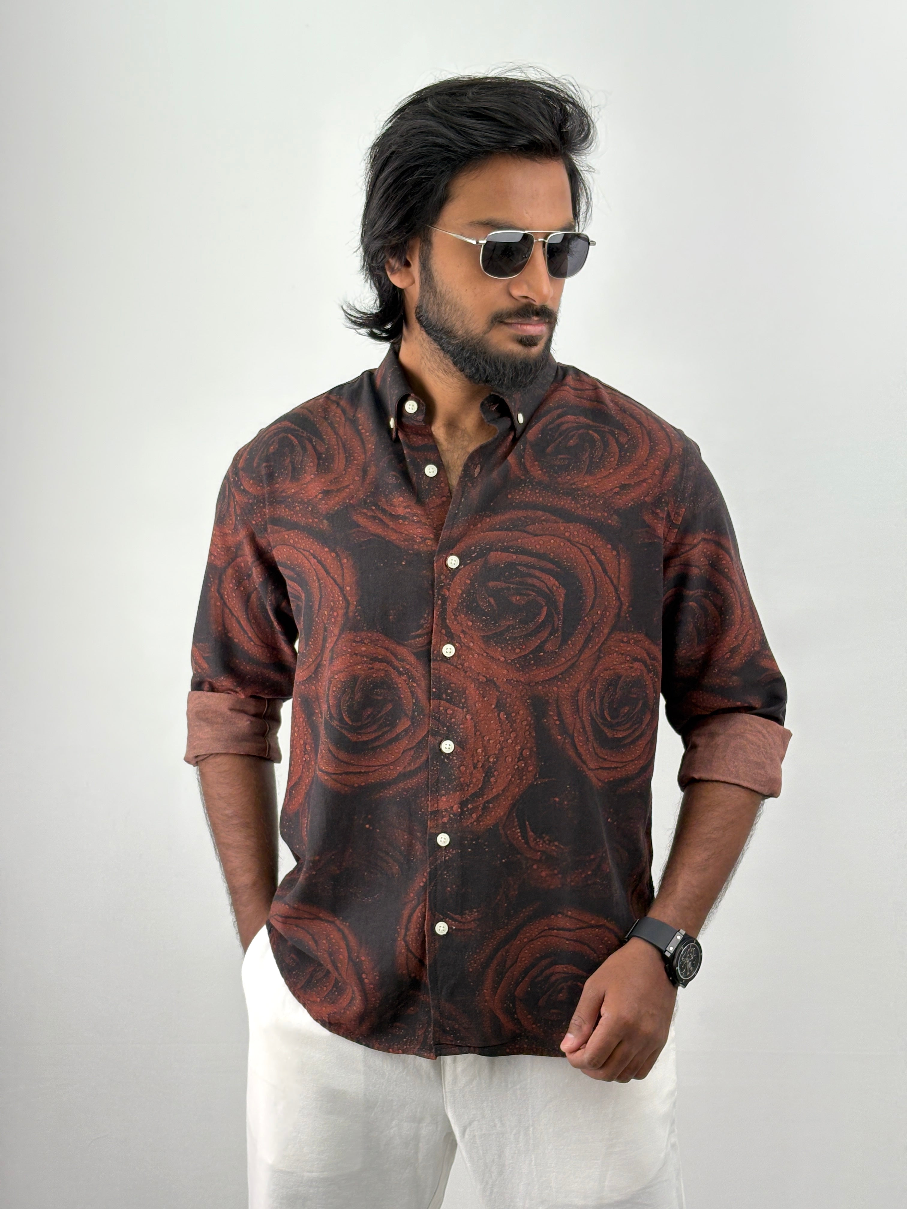Maroon Printed Shirt