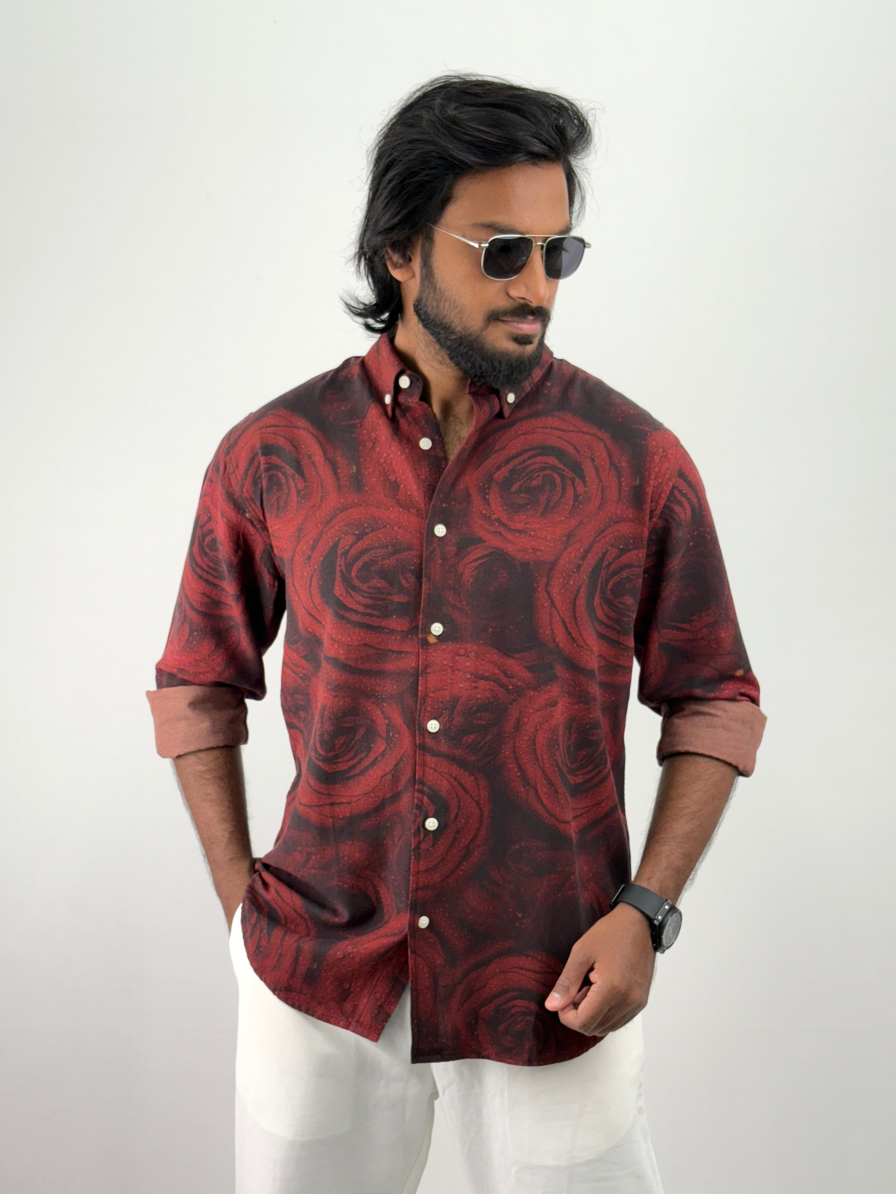 Red Printed Shirt