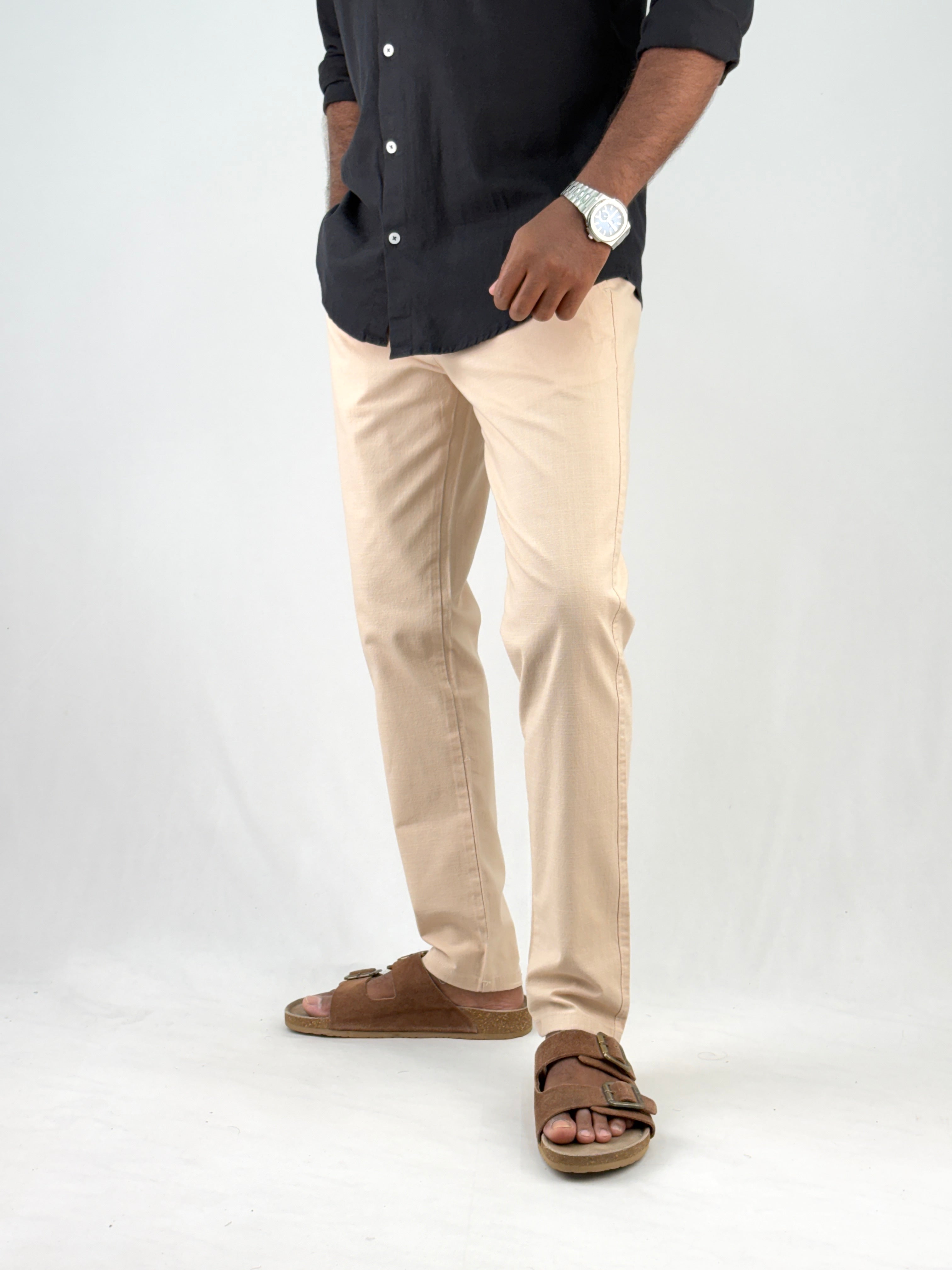 Sandal Slim Fit Linen Pant